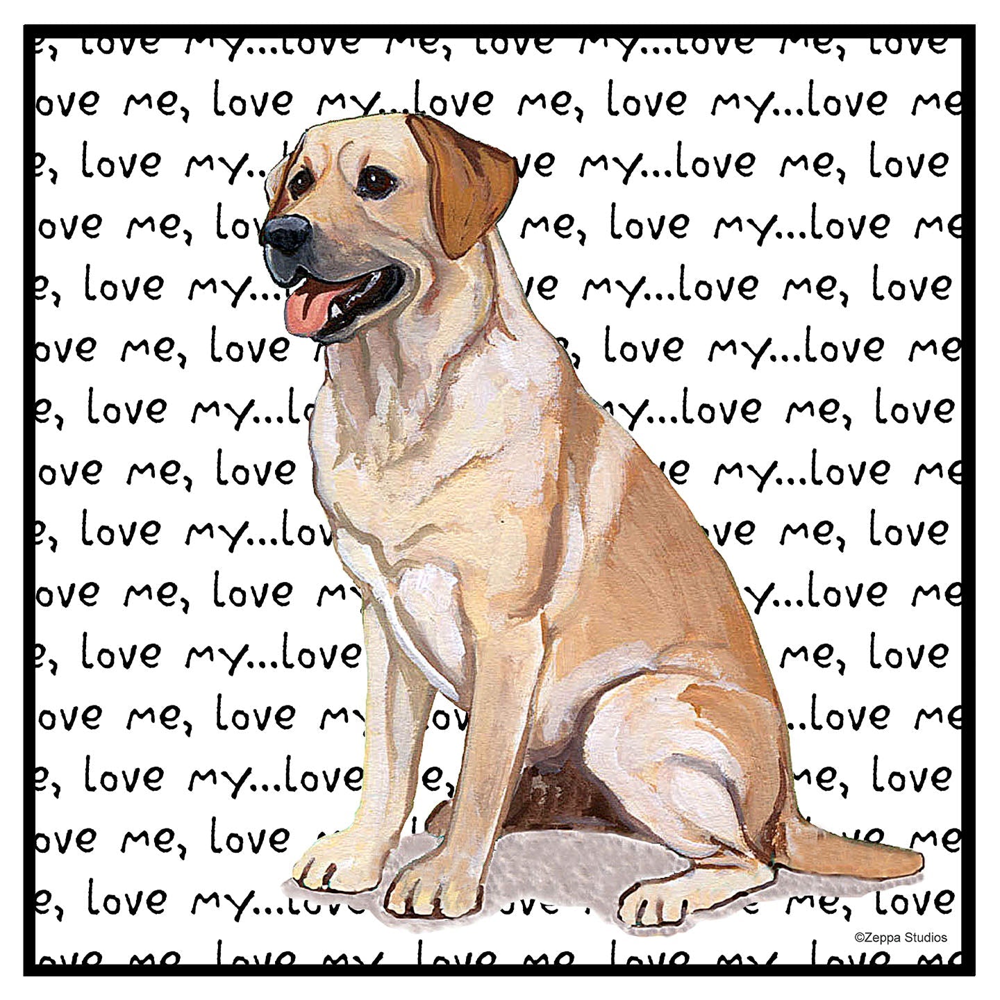 Yellow Lab Love Text - Women's V-Neck T-Shirt