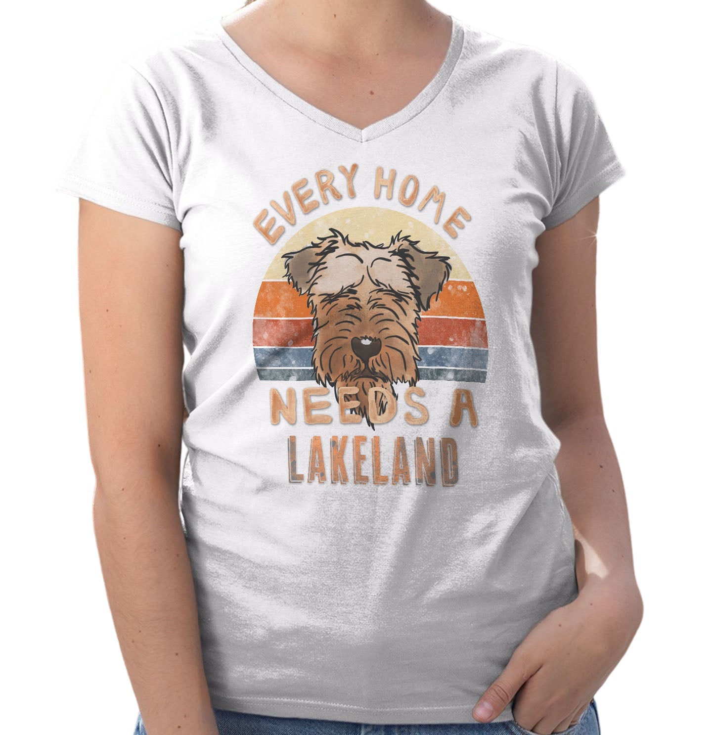 Every Home Needs a Lakeland Terrier - Women's V-Neck T-Shirt
