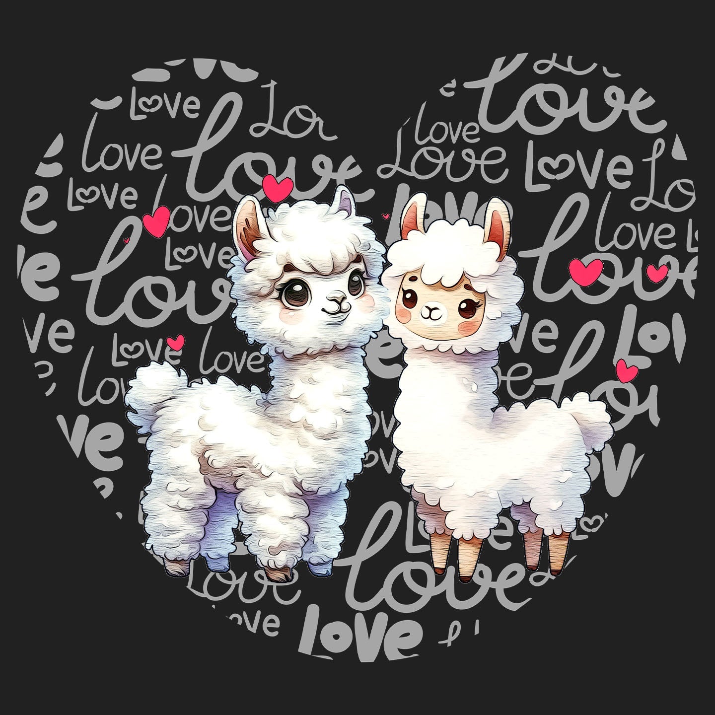 Alpaca Love Heart - Women's V-Neck T-Shirt