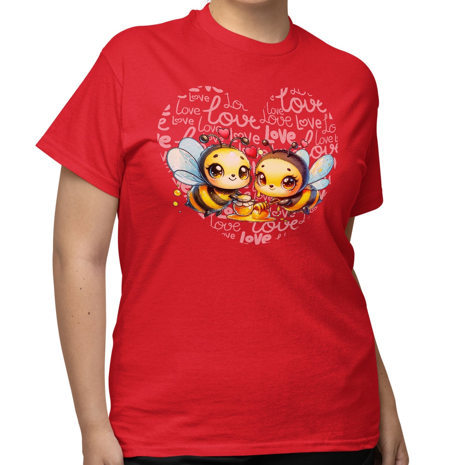 Bee Love Heart - Adult Unisex T-Shirt