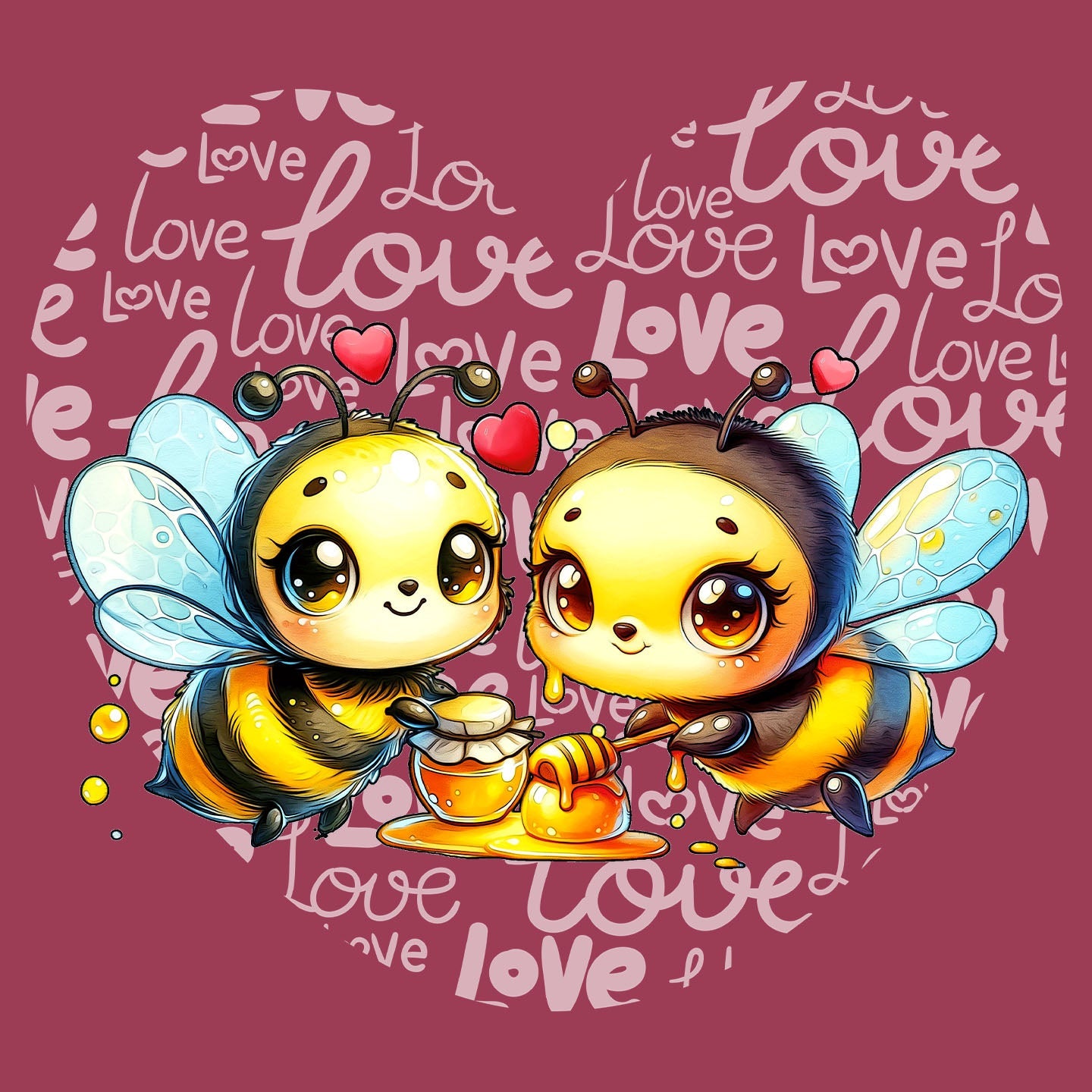 Bee Love Heart - Adult Unisex T-Shirt