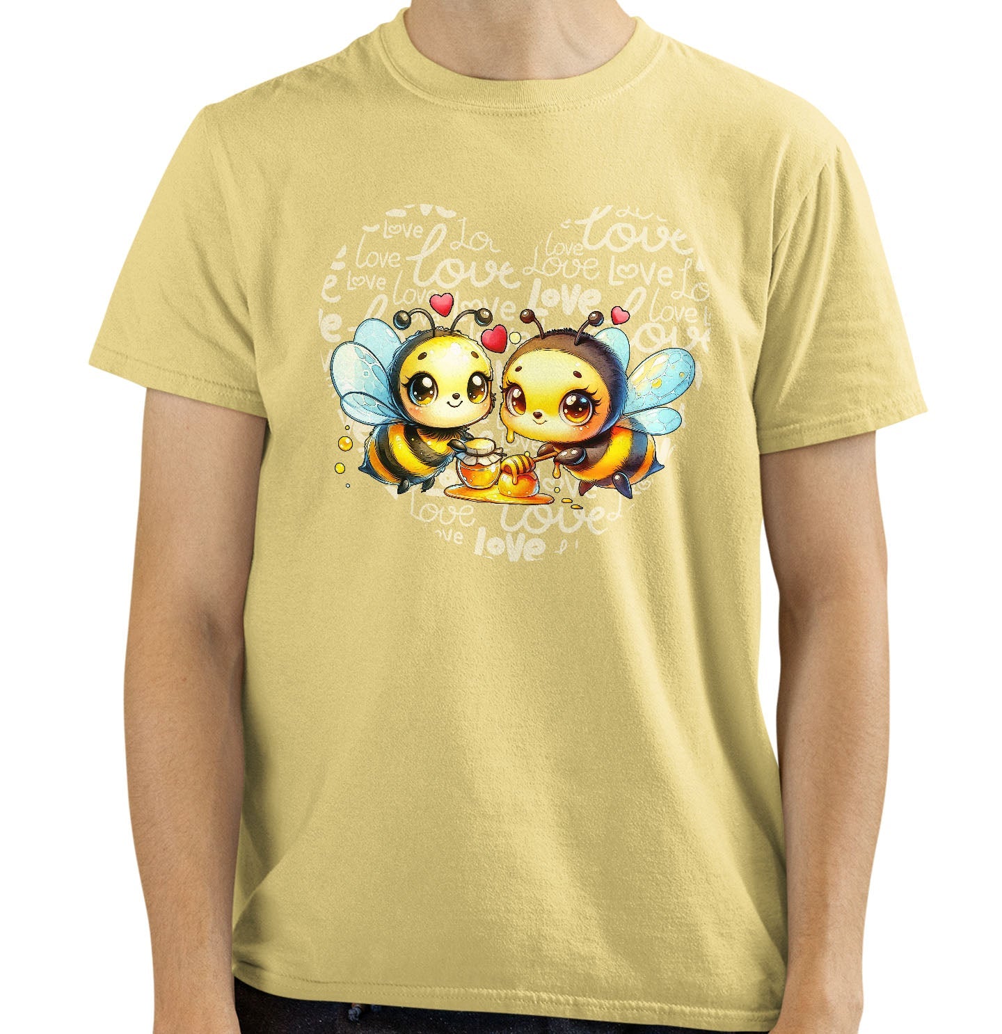 Bee Love Heart - Adult Unisex T-Shirt