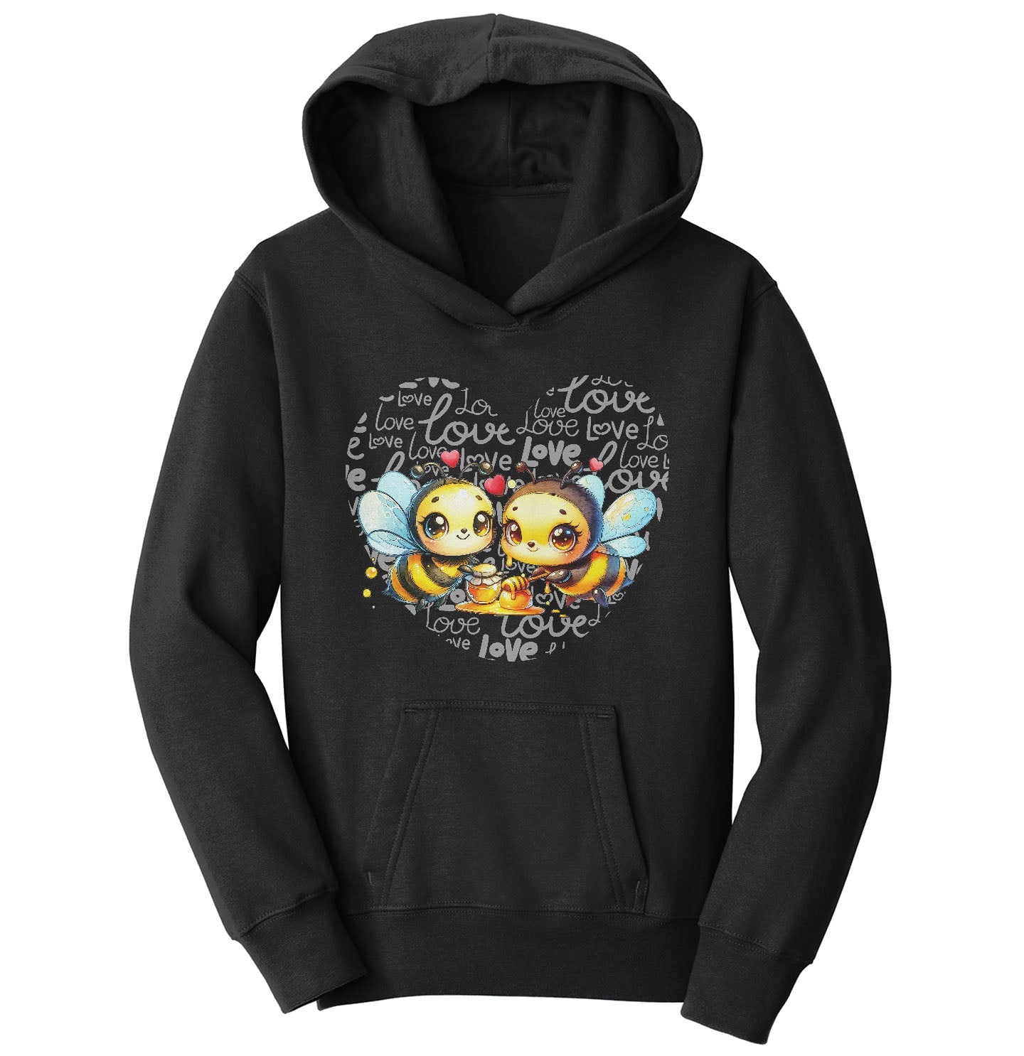 Bee Love Heart - Kids' Unisex Hoodie Sweatshirt