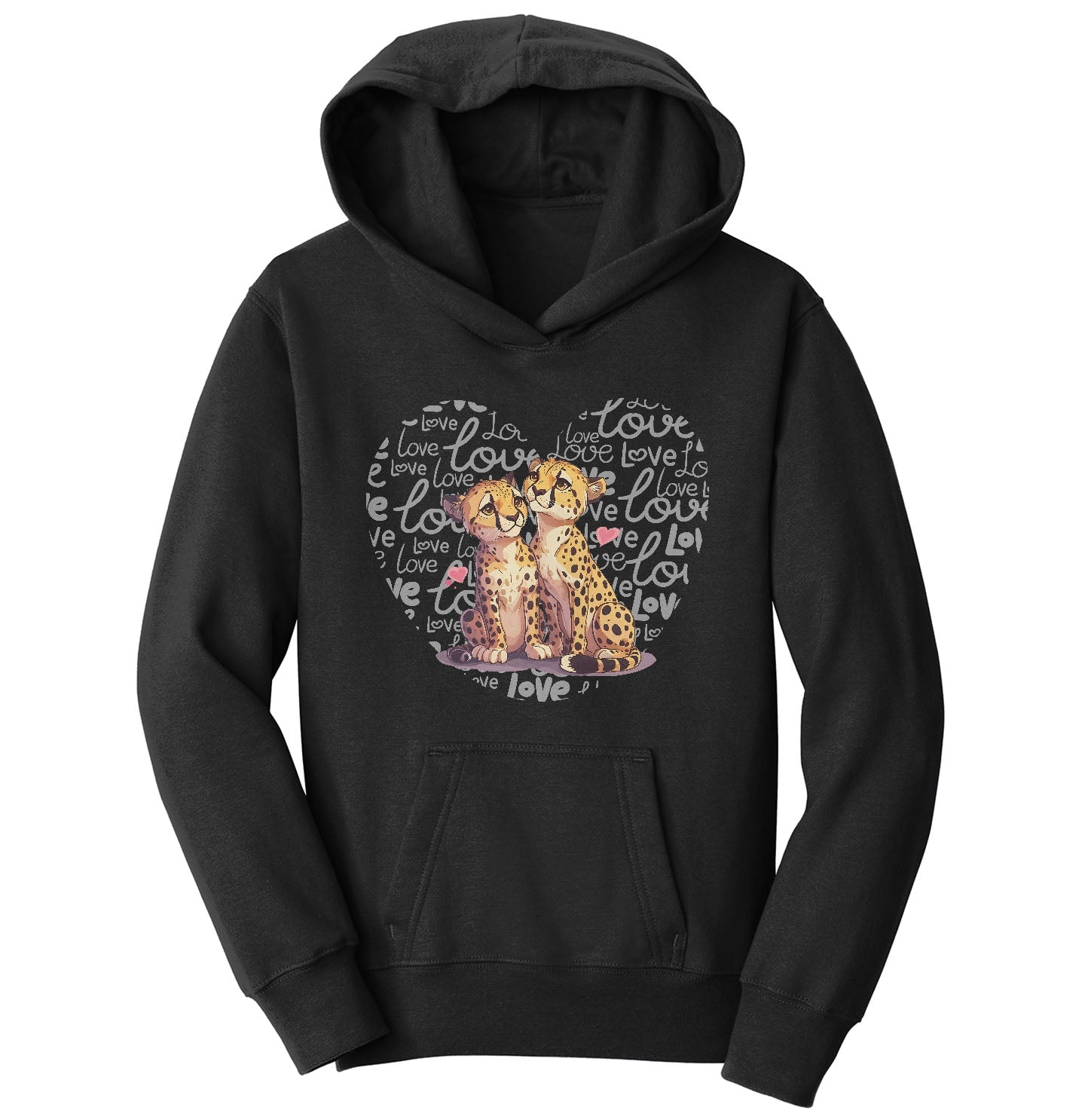 Cheetah Love Heart - Kids' Unisex Hoodie Sweatshirt
