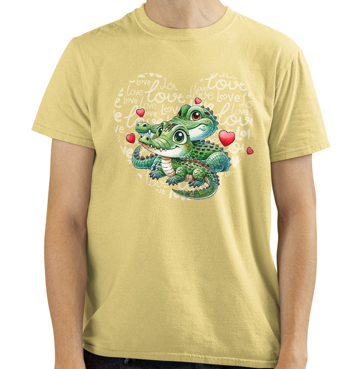 Crocodile Love Heart - Adult Unisex T-Shirt