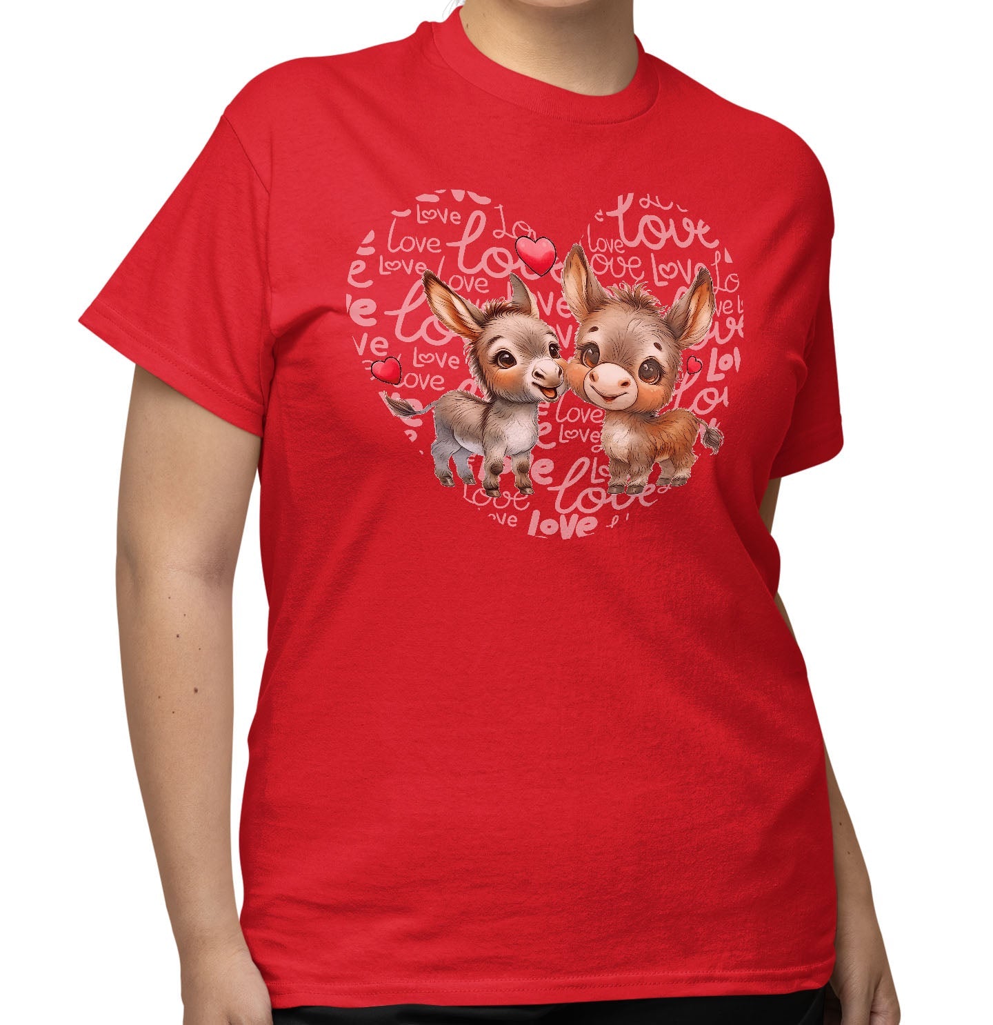 Donkey Love Heart - Adult Unisex T-Shirt