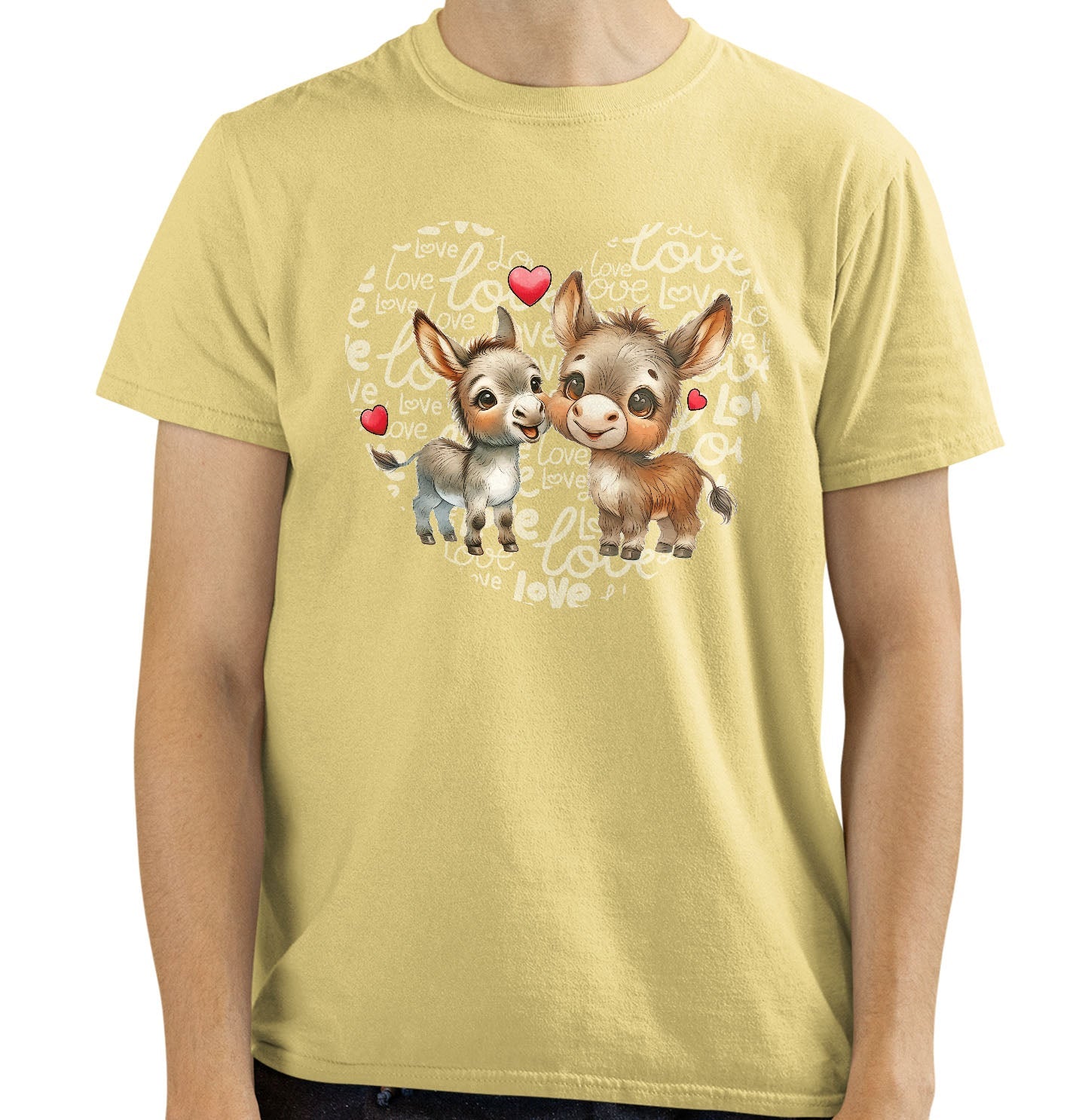 Donkey Love Heart - Adult Unisex T-Shirt