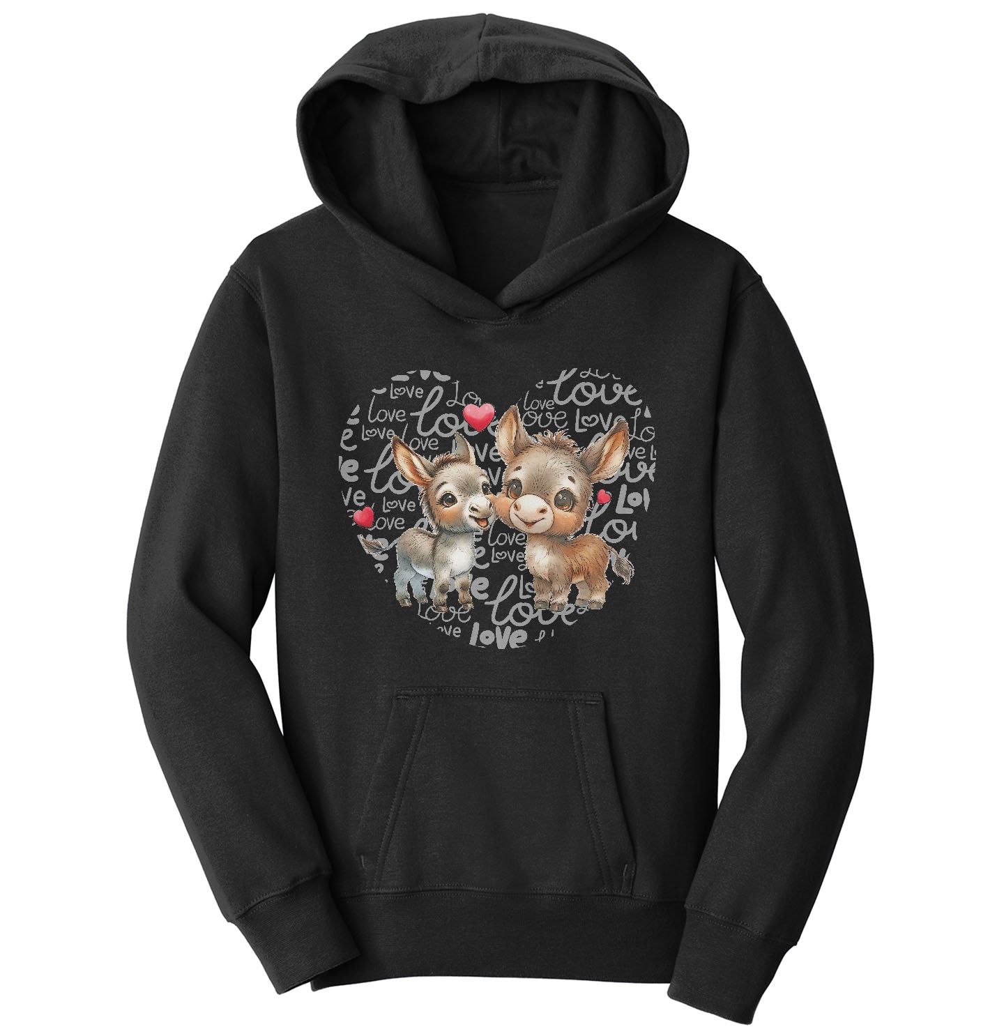 Donkey Love Heart - Kids' Unisex Hoodie Sweatshirt