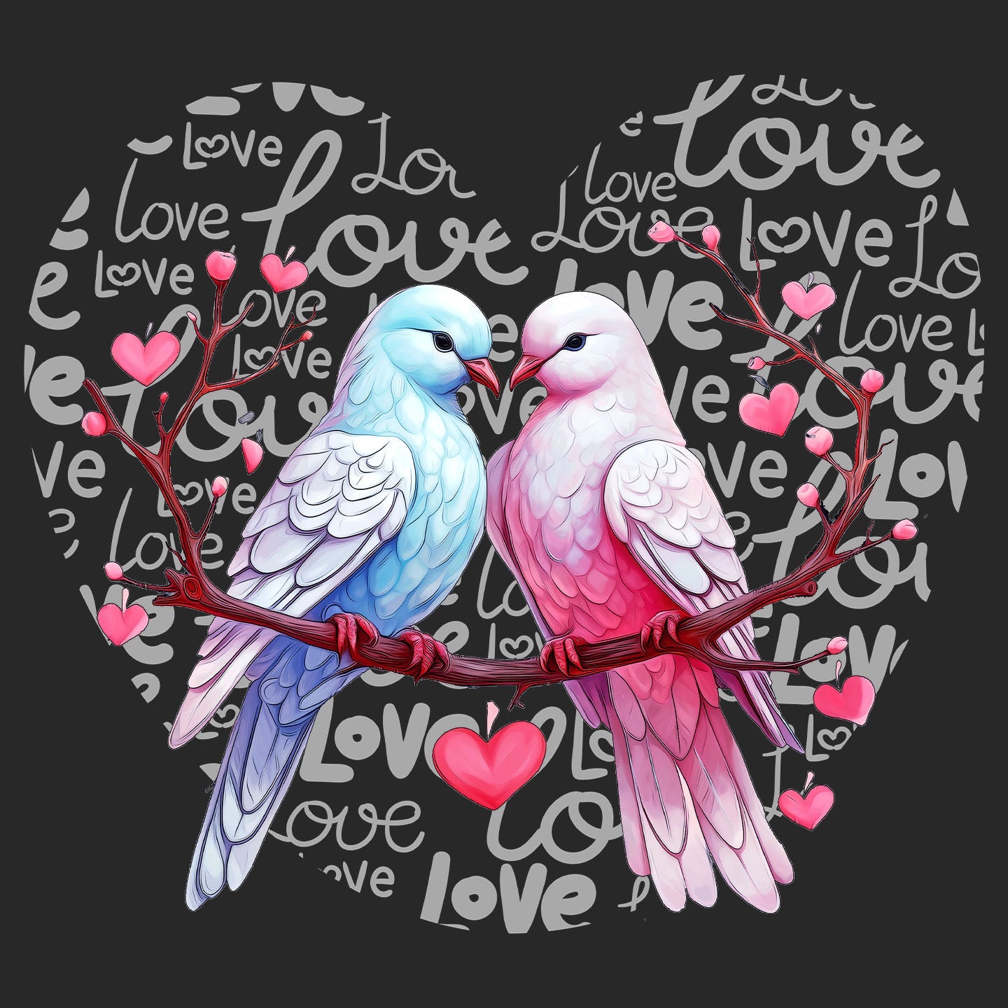 Dove Love Heart - Kids' Unisex Hoodie Sweatshirt
