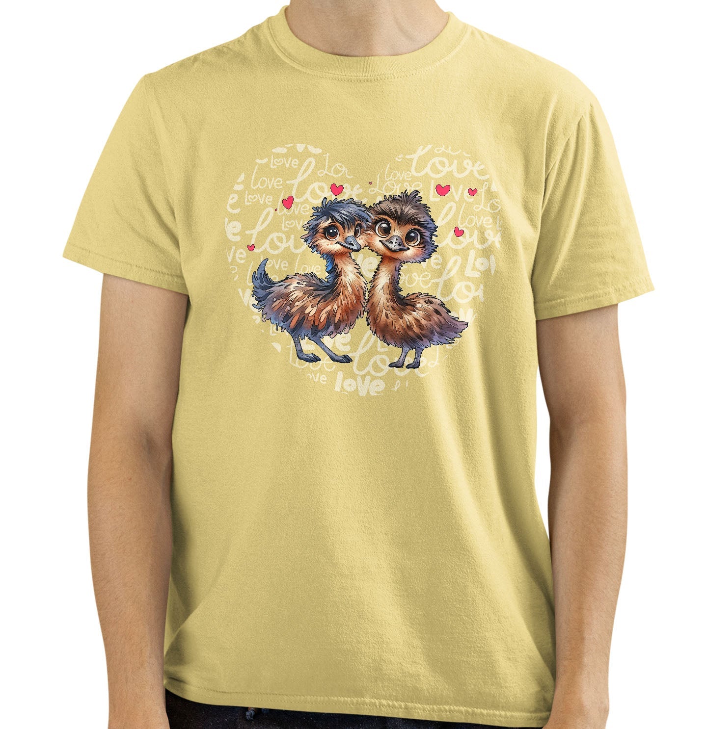 Emu Love Heart - Adult Unisex T-Shirt