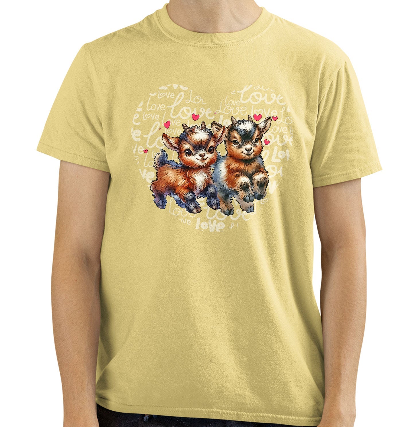 Goat Love Heart - Adult Unisex T-Shirt