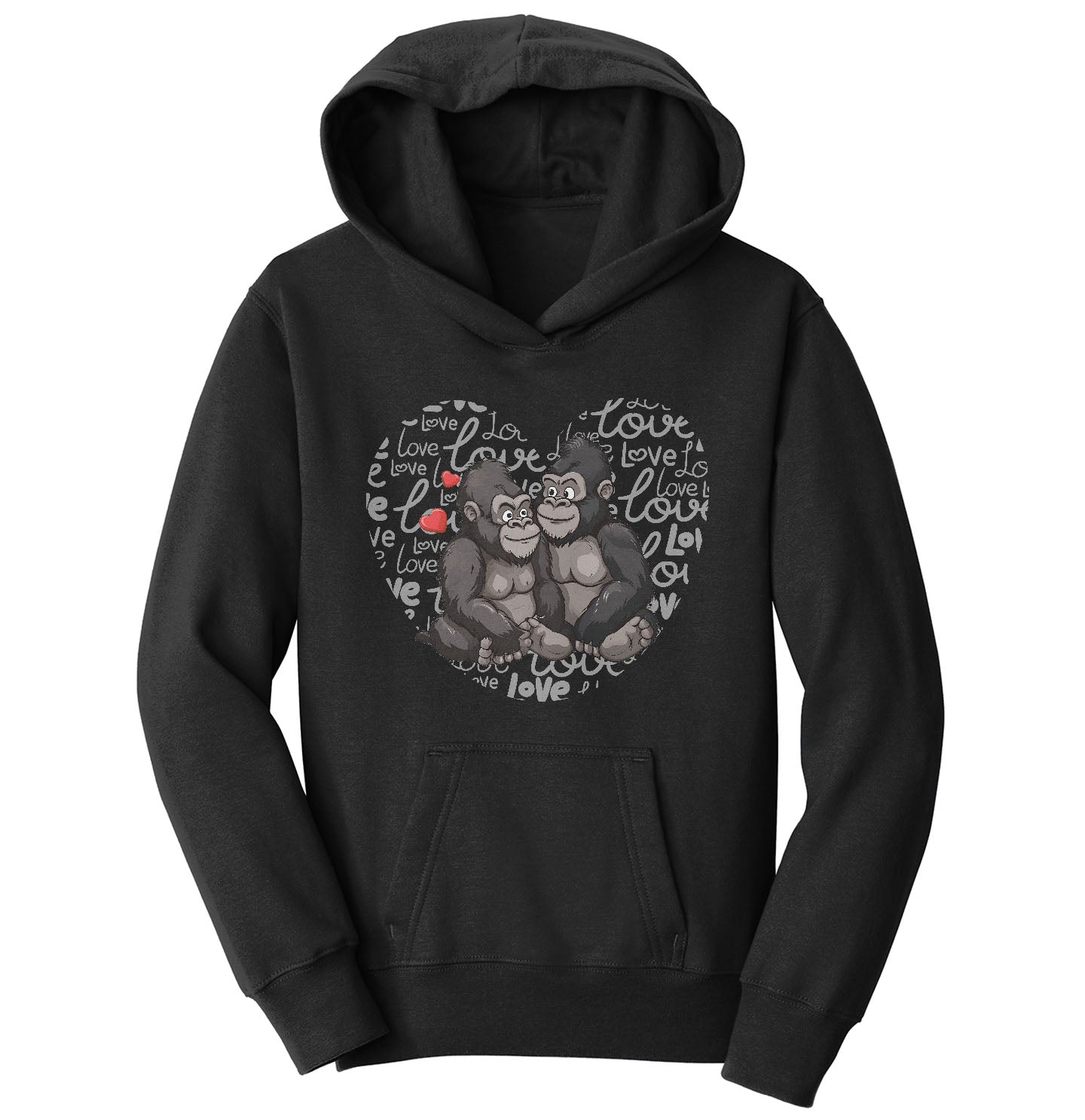 Gorilla Love Heart - Kids' Unisex Hoodie Sweatshirt