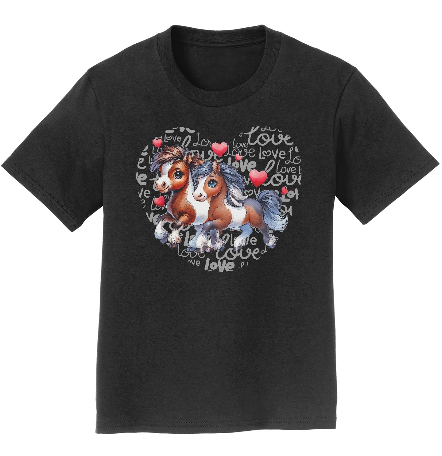 Horse Love Heart - Kids' Unisex T-Shirt