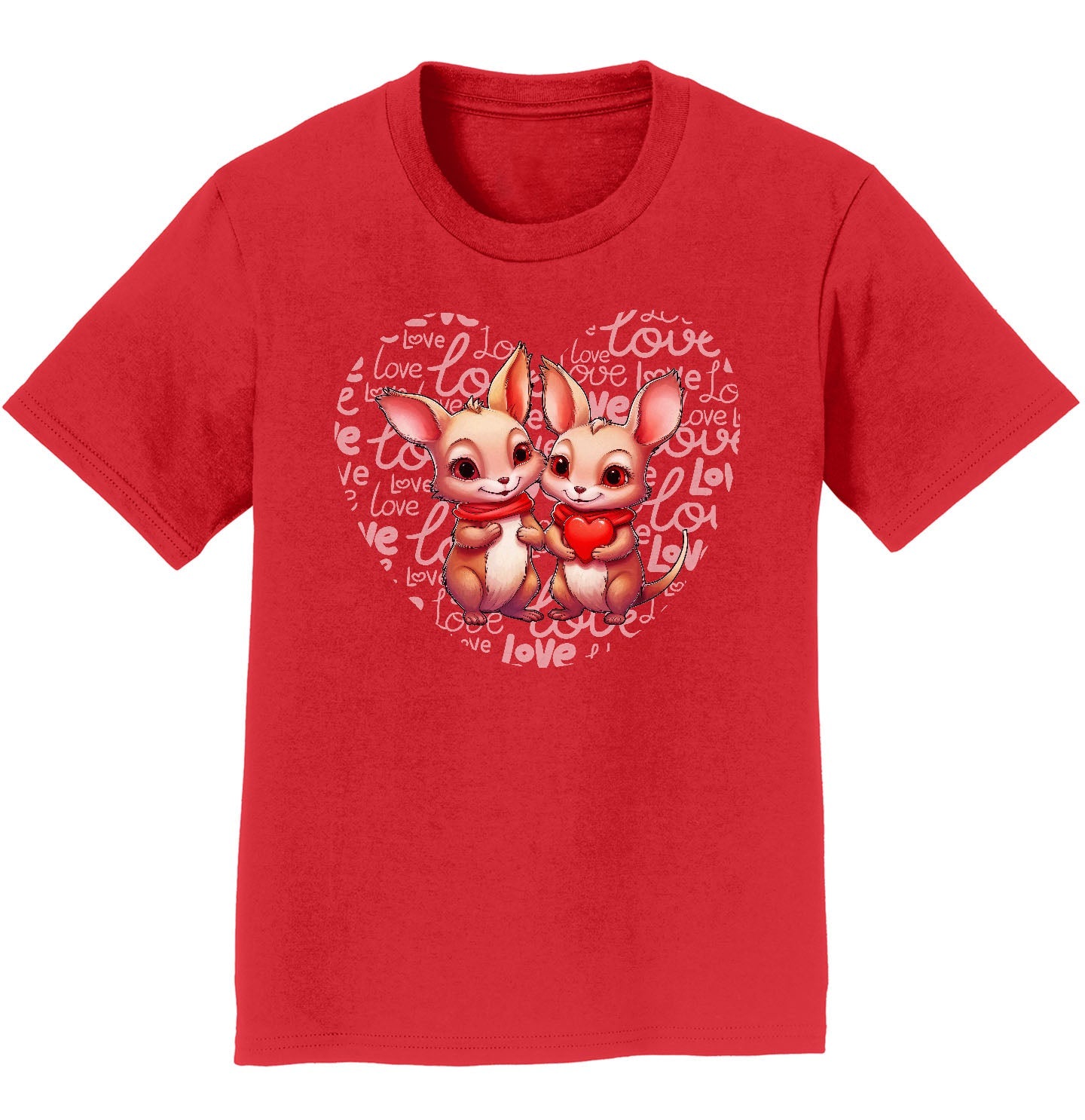 Kangaroo Love Heart - Kids' Unisex T-Shirt