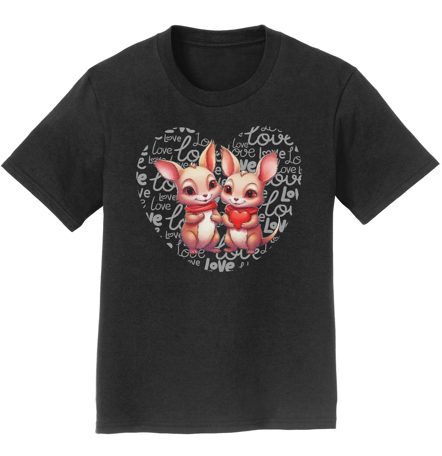 Kangaroo Love Heart - Kids' Unisex T-Shirt