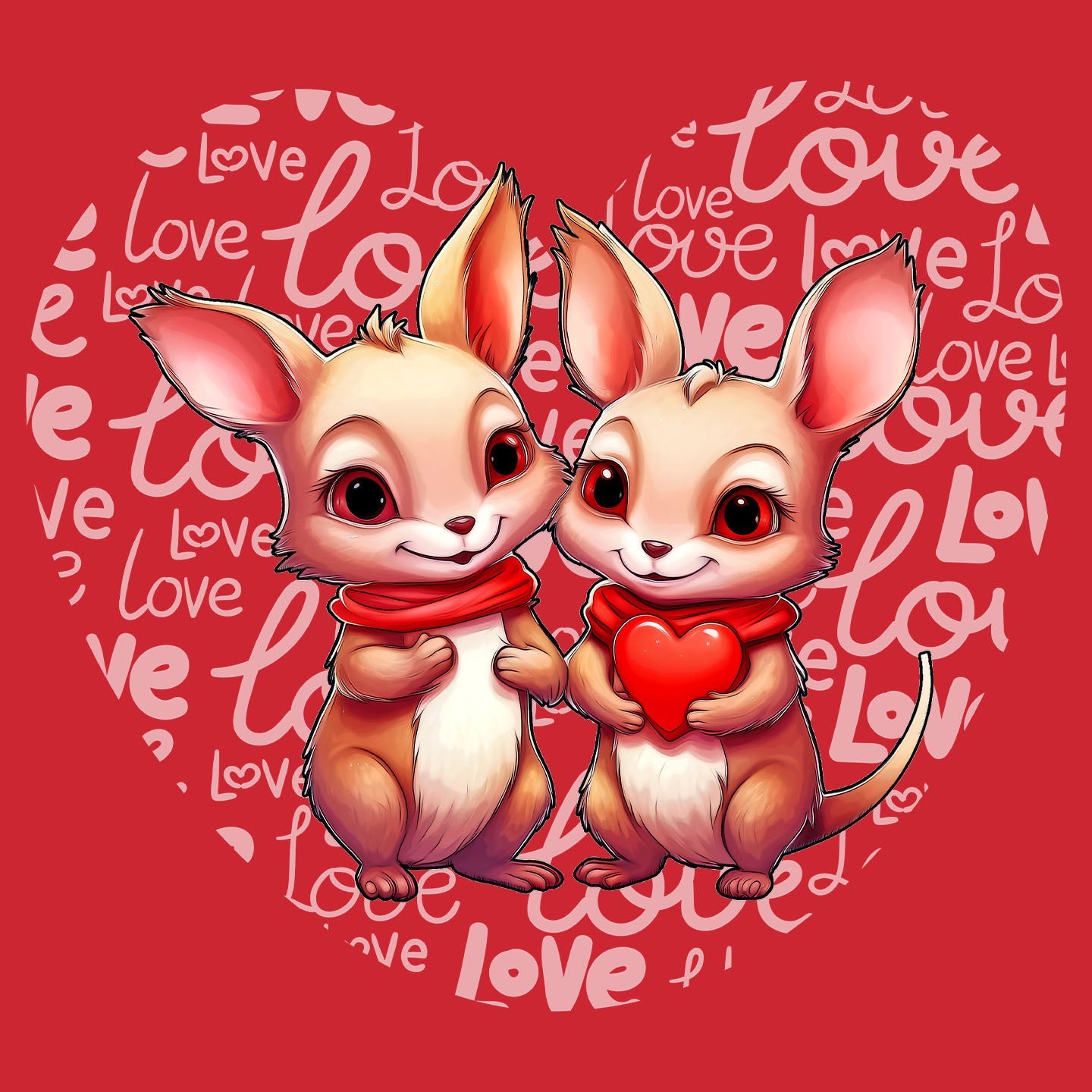 Kangaroo Love Heart - Kids' Unisex T-Shirt