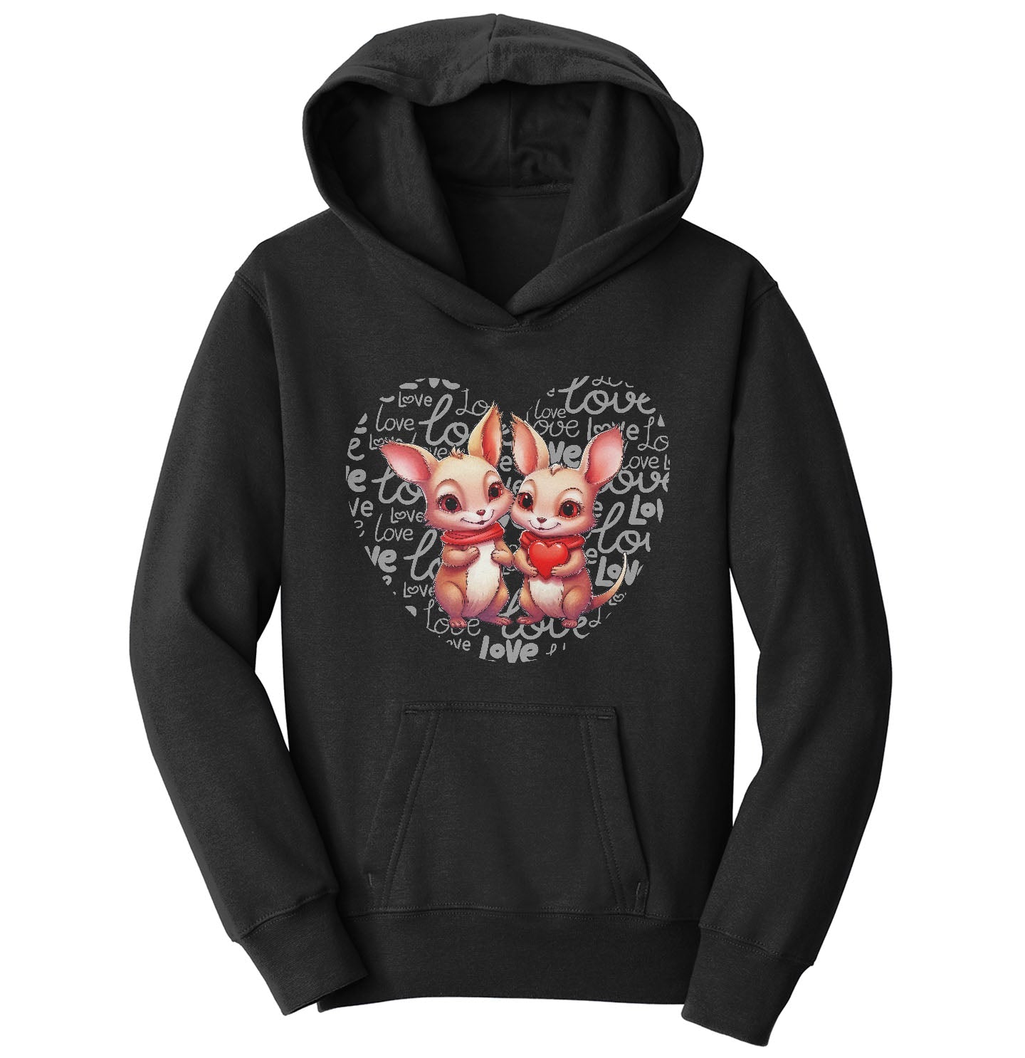 Kangaroo Love Heart - Kids' Unisex Hoodie Sweatshirt