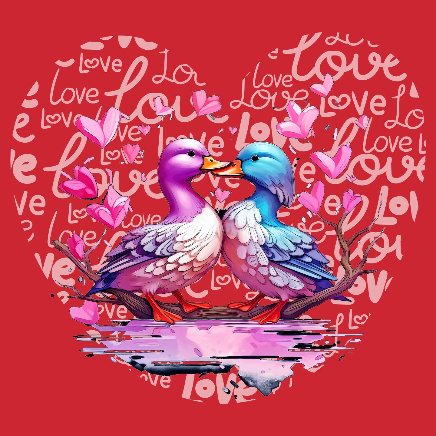 Mallard Love Heart - Kids' Unisex T-Shirt