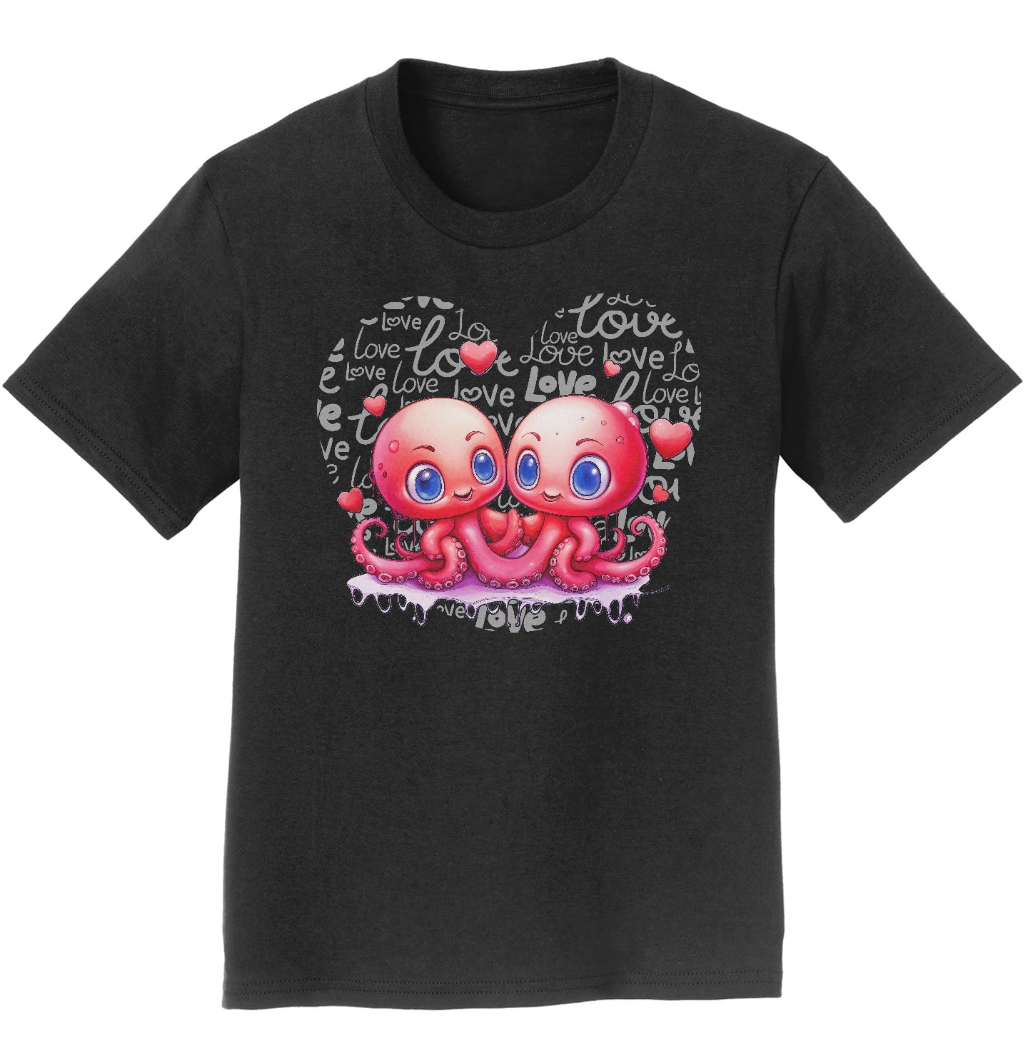 Octopus Love Heart - Kids' Unisex T-Shirt
