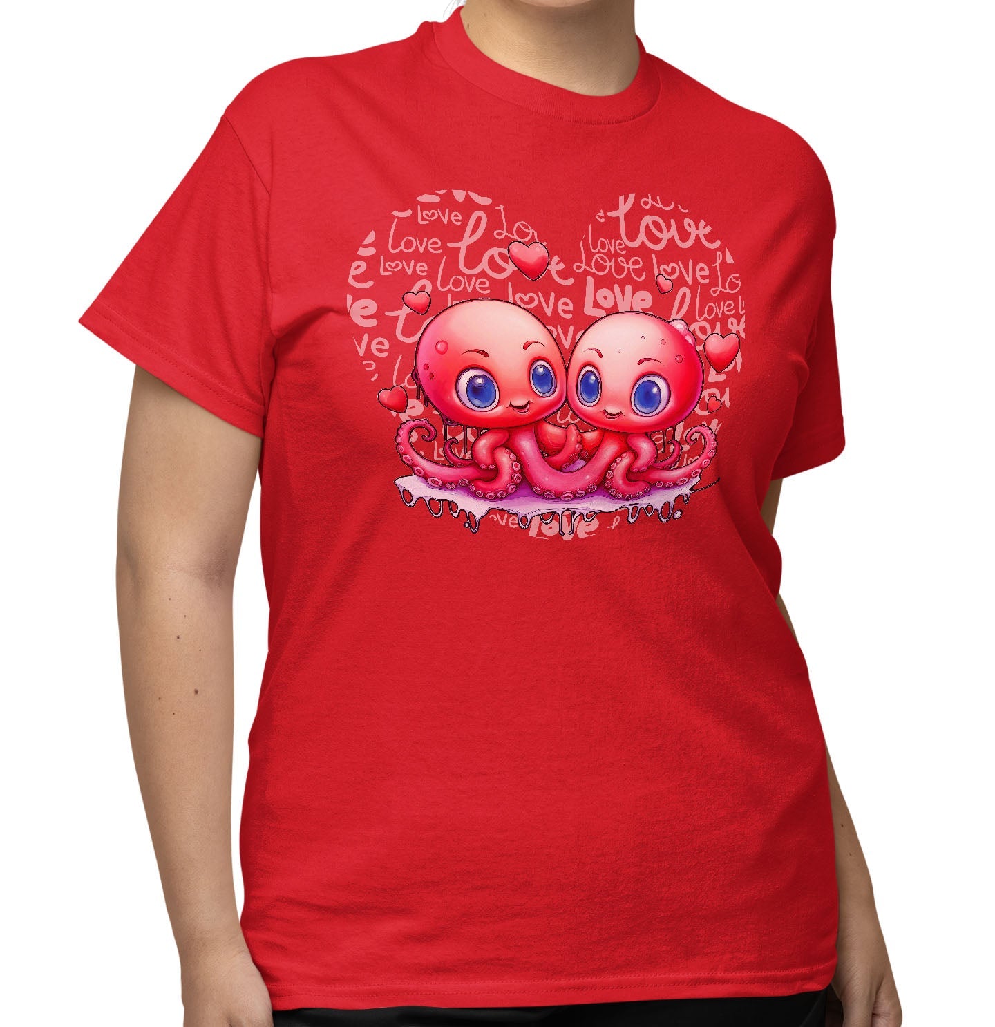 Octopus Love Heart - Adult Unisex T-Shirt