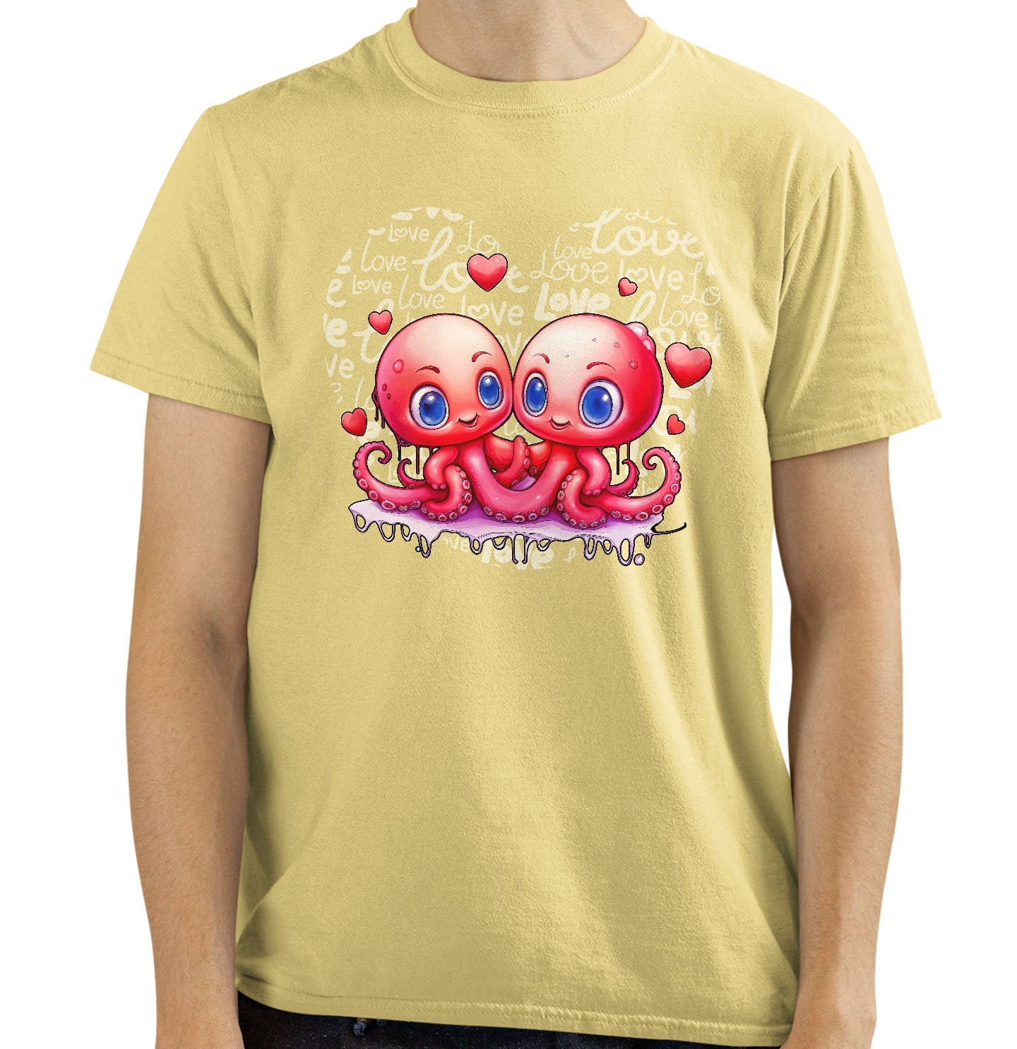 Octopus Love Heart - Adult Unisex T-Shirt