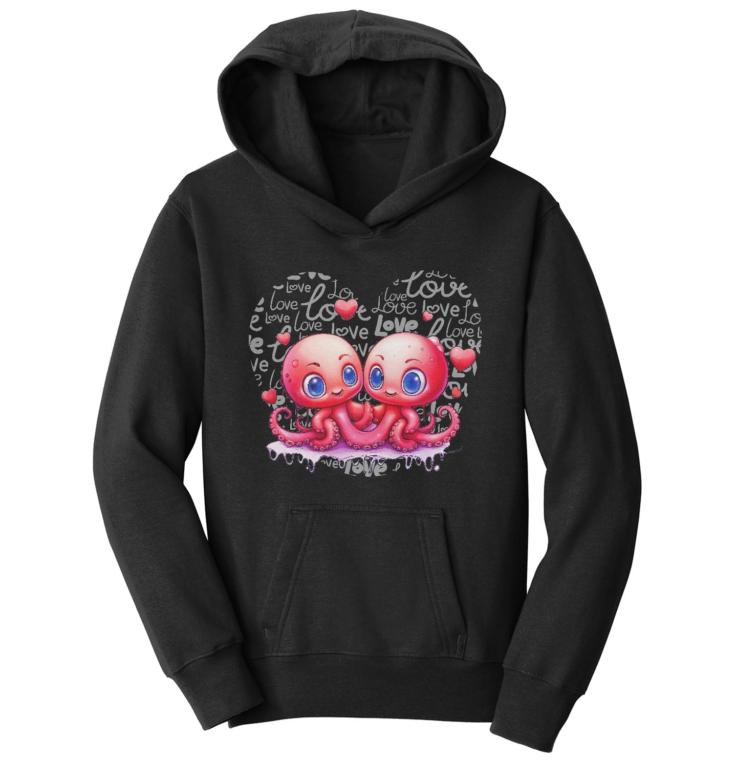Octopus Love Heart - Kids' Unisex Hoodie Sweatshirt