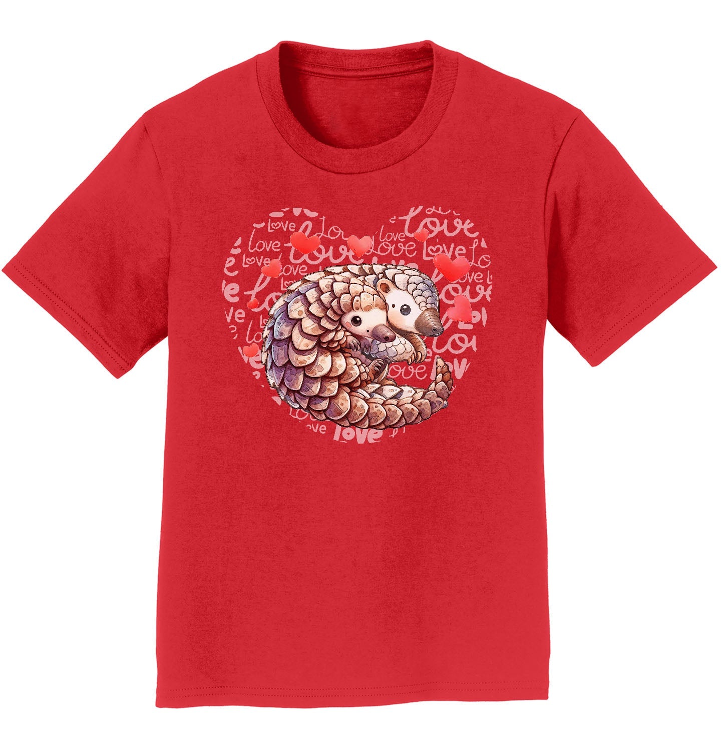 Pangolin Love Heart - Kids' Unisex T-Shirt