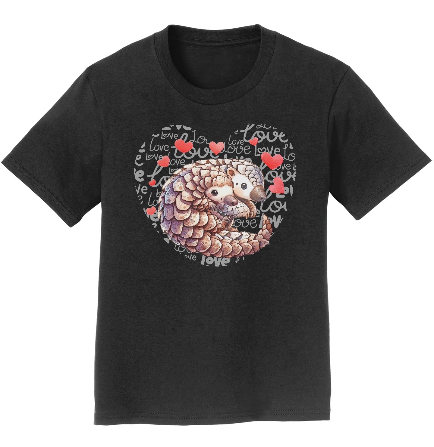 Pangolin Love Heart - Kids' Unisex T-Shirt