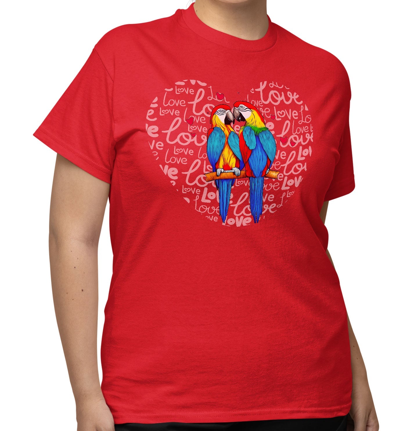 Parrot Love Heart - Adult Unisex T-Shirt