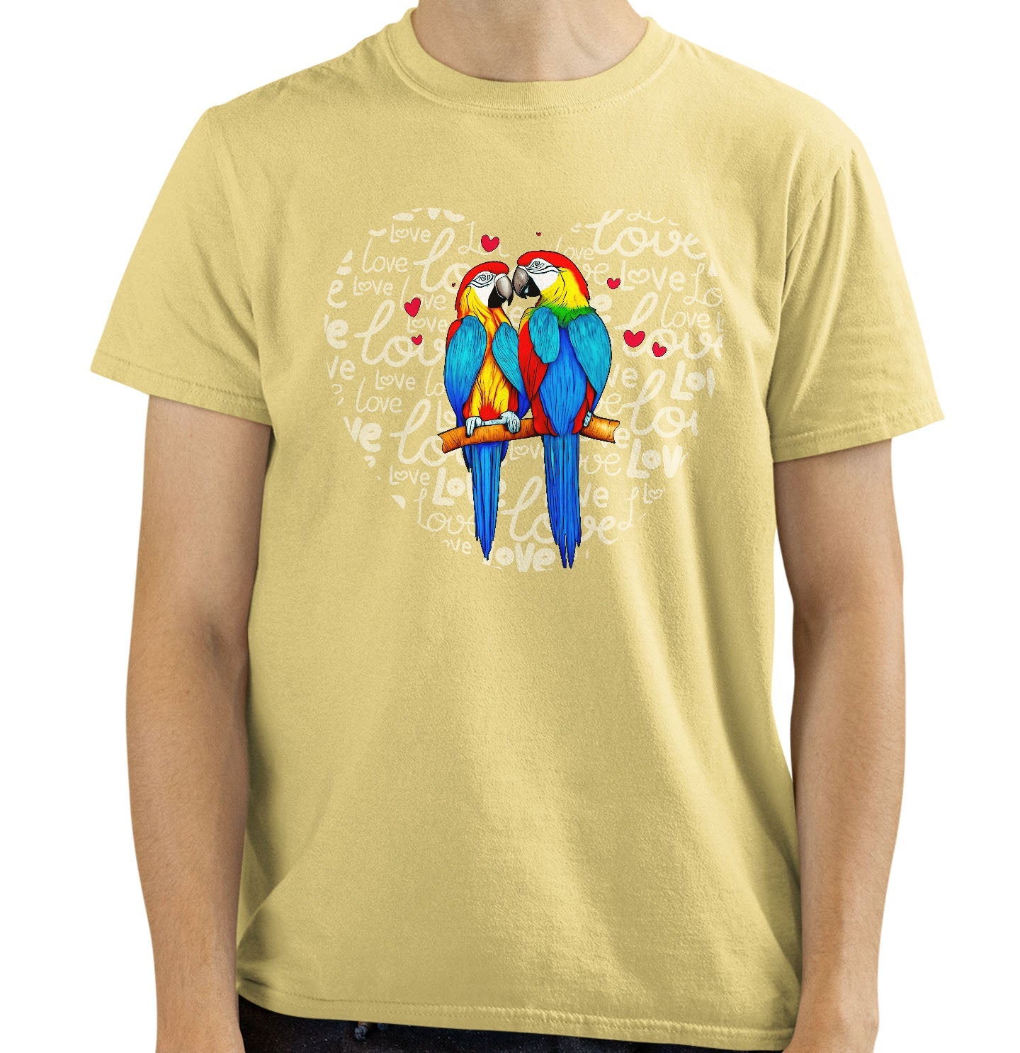 Parrot Love Heart - Adult Unisex T-Shirt