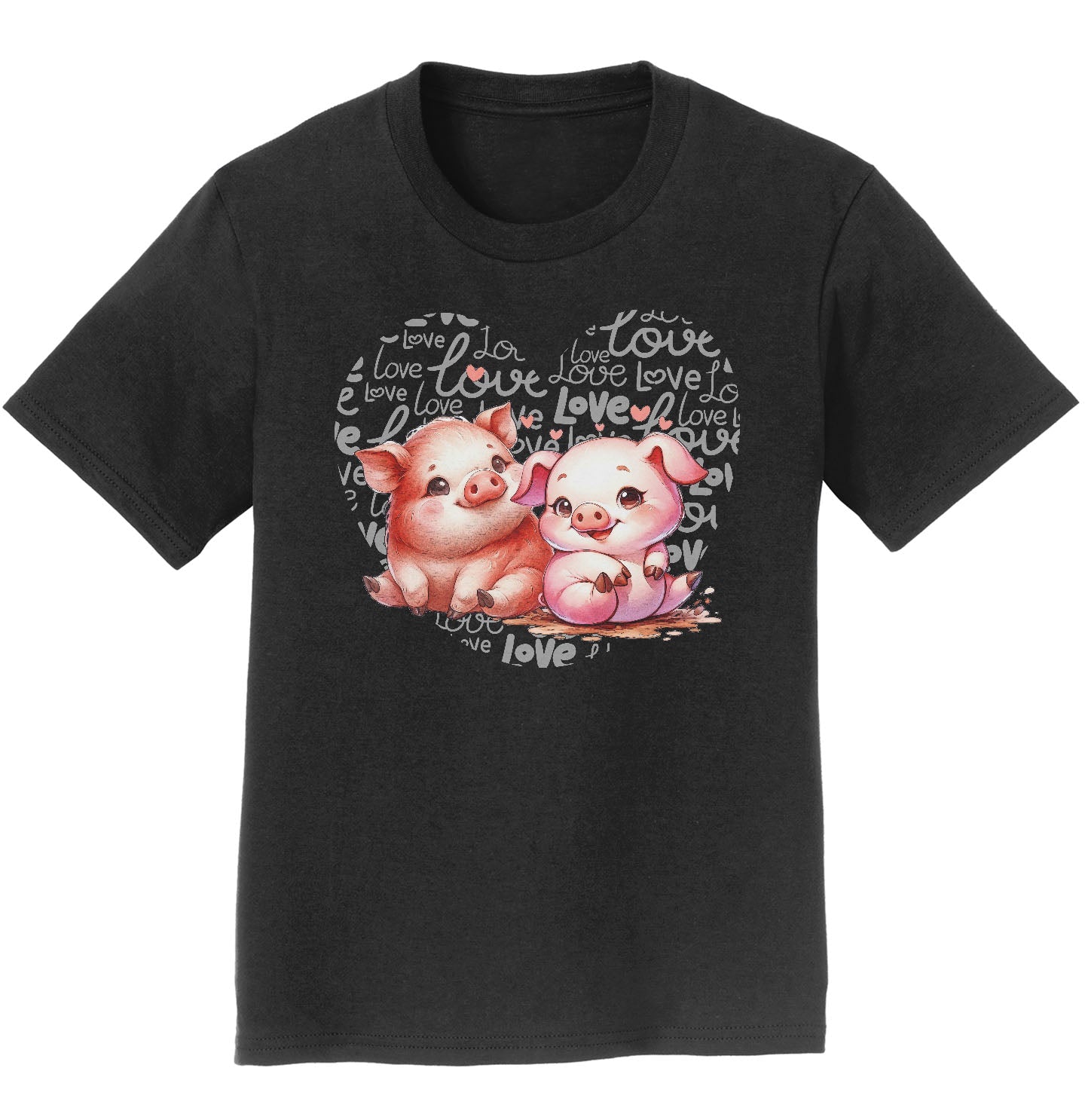 Pig Love Heart - Kids' Unisex T-Shirt