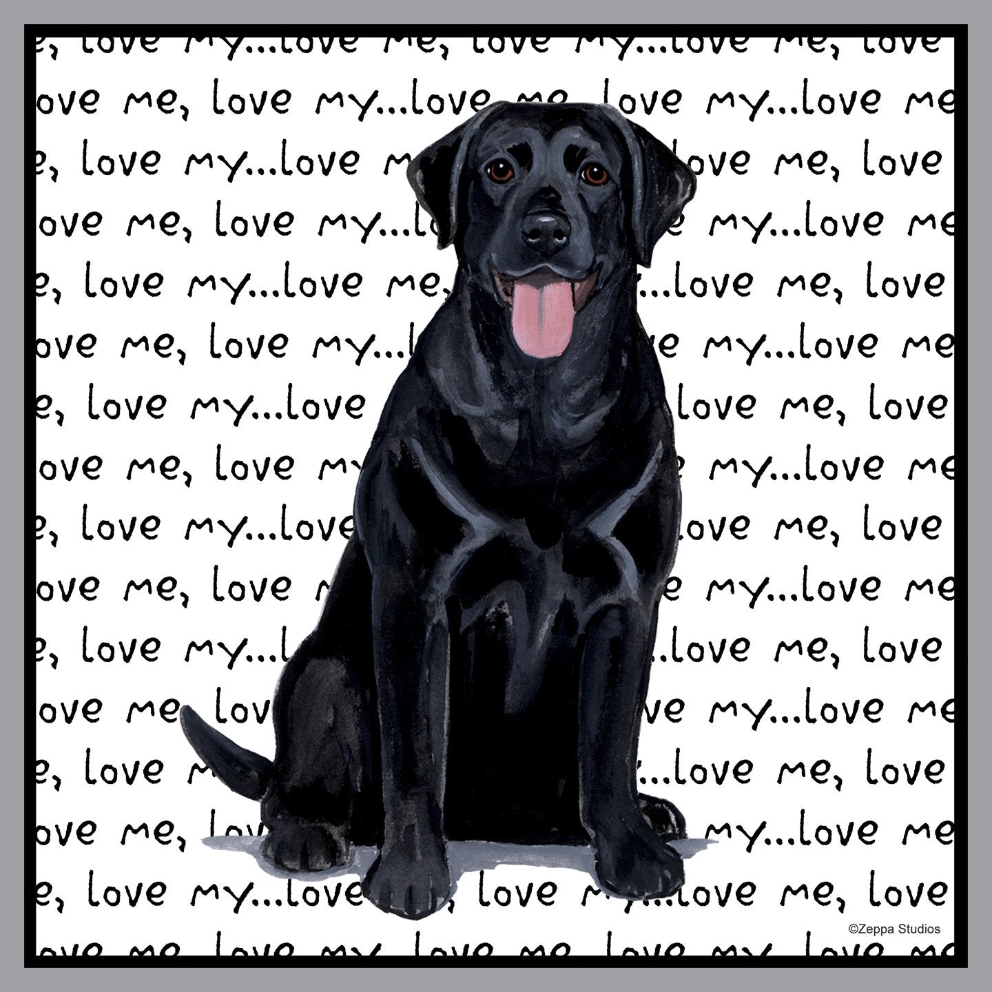 Black Lab Love Text - Adult Unisex Hoodie Sweatshirt