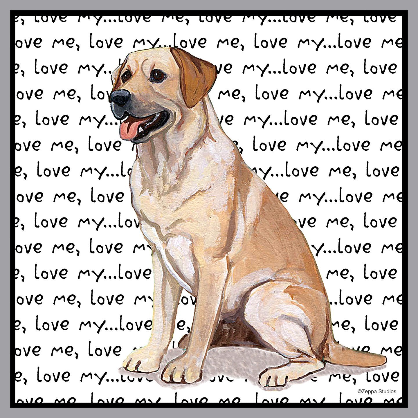 Yellow Lab Love Text - Adult Unisex Hoodie Sweatshirt