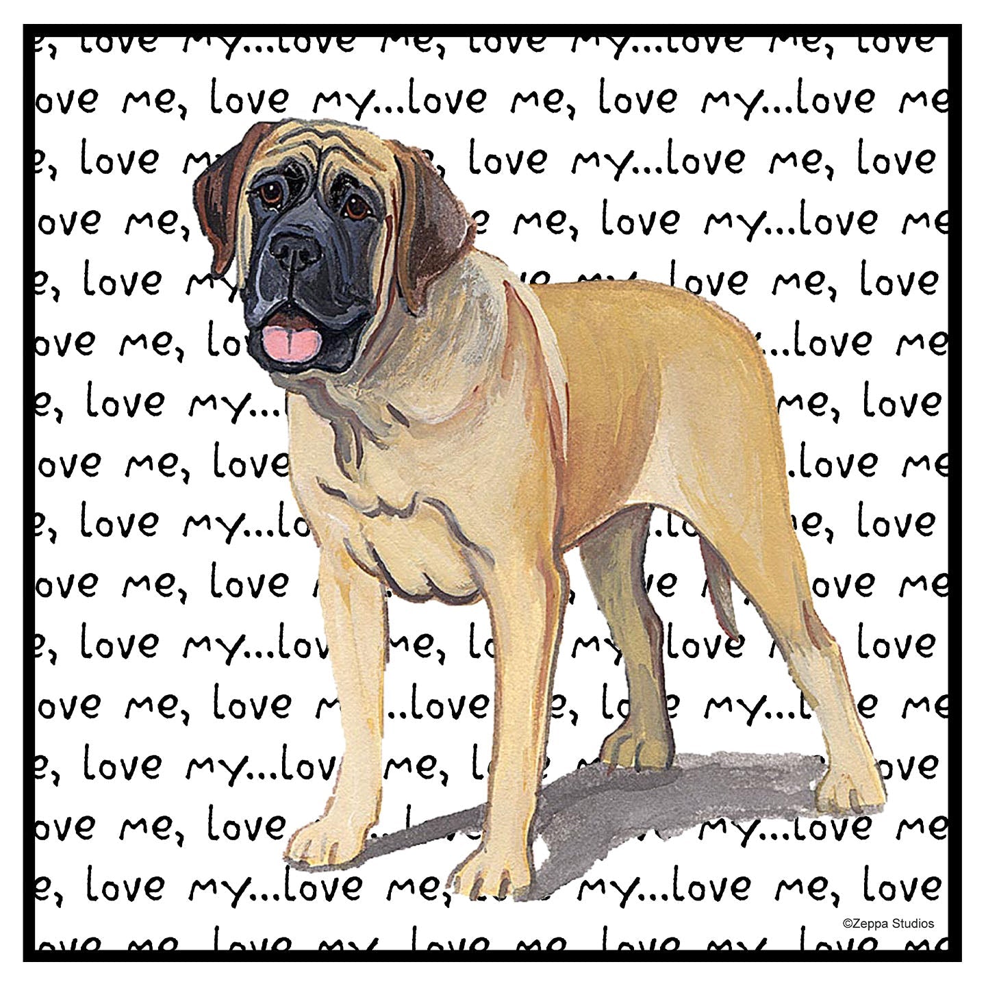 Mastiff Love Text - Women's V-Neck Long Sleeve T-Shirt