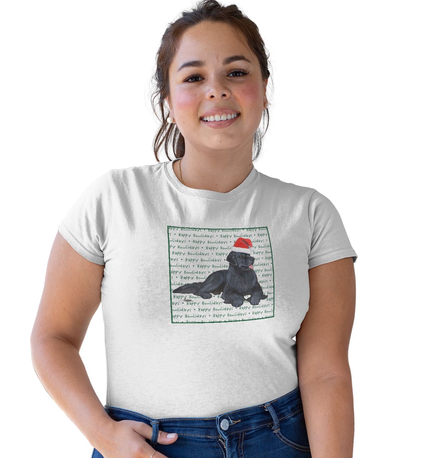 Newfoundland Happy Howlidays Text - Women's Tri-Blend T-Shirt