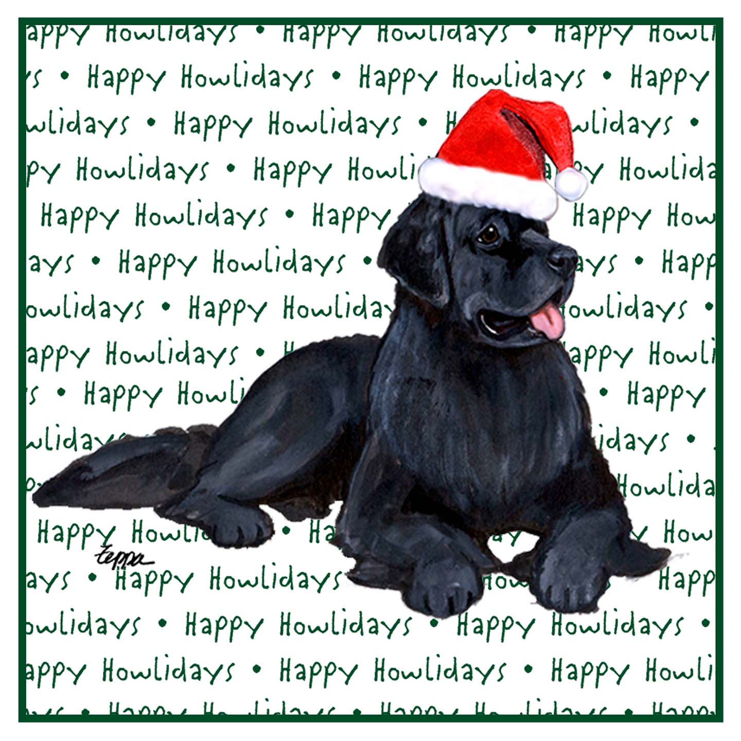 Newfoundland Happy Howlidays Text - Women's V-Neck T-Shirt