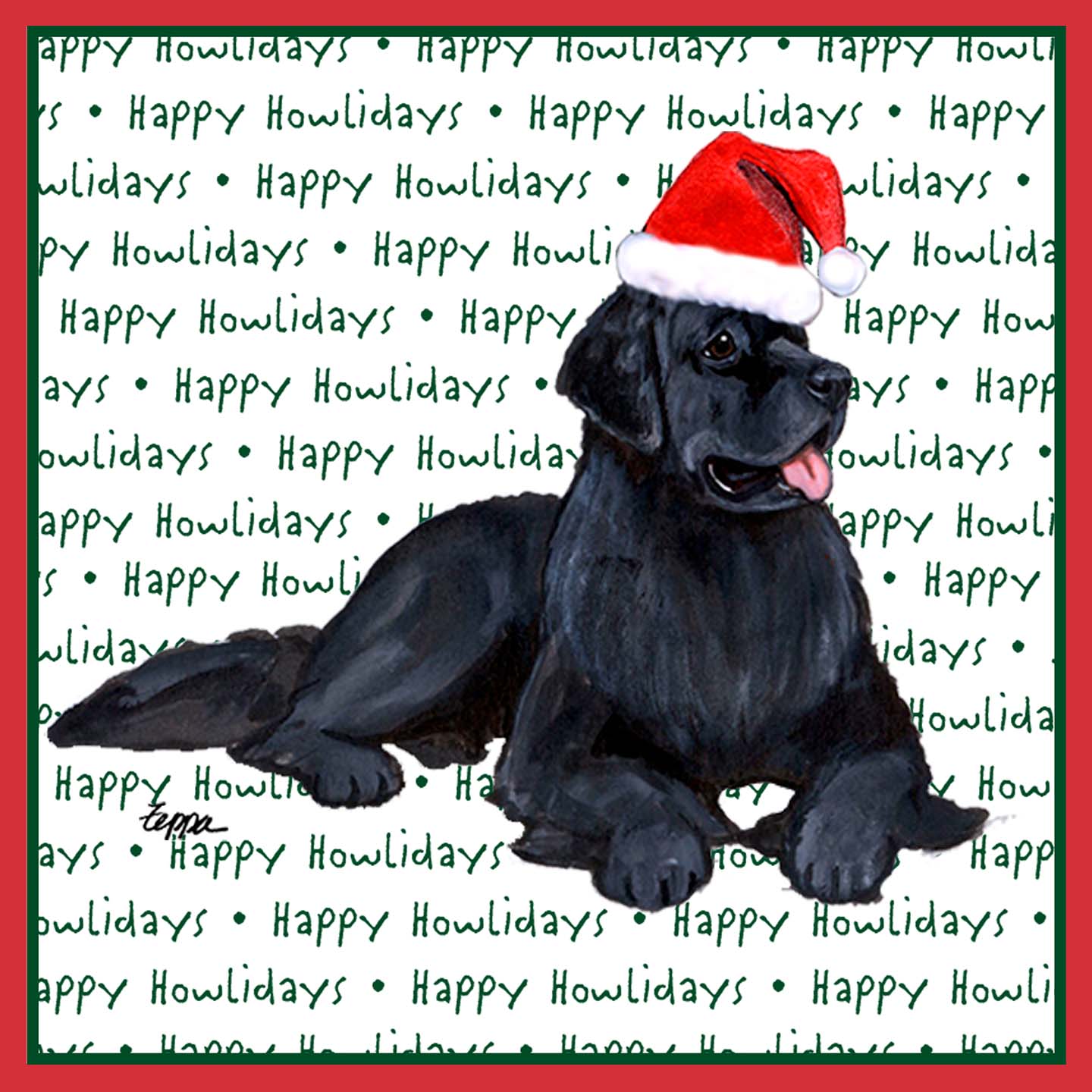 Newfoundland Happy Howlidays Text - Adult Unisex Long Sleeve T-Shirt