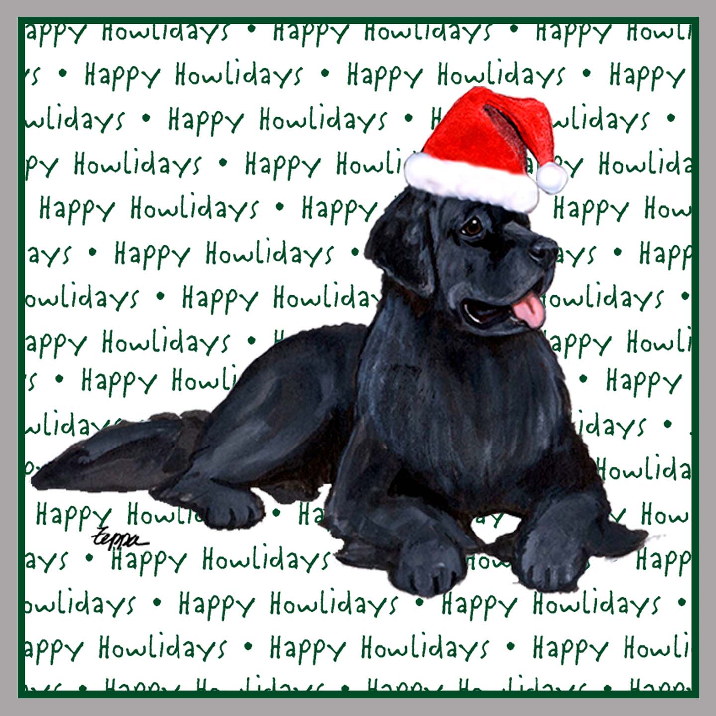 Newfoundland Happy Howlidays Text - Adult Unisex Crewneck Sweatshirt