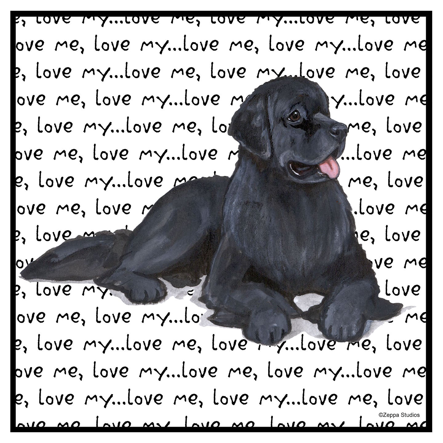 Newfie Love Text - Women's V-Neck Long Sleeve T-Shirt