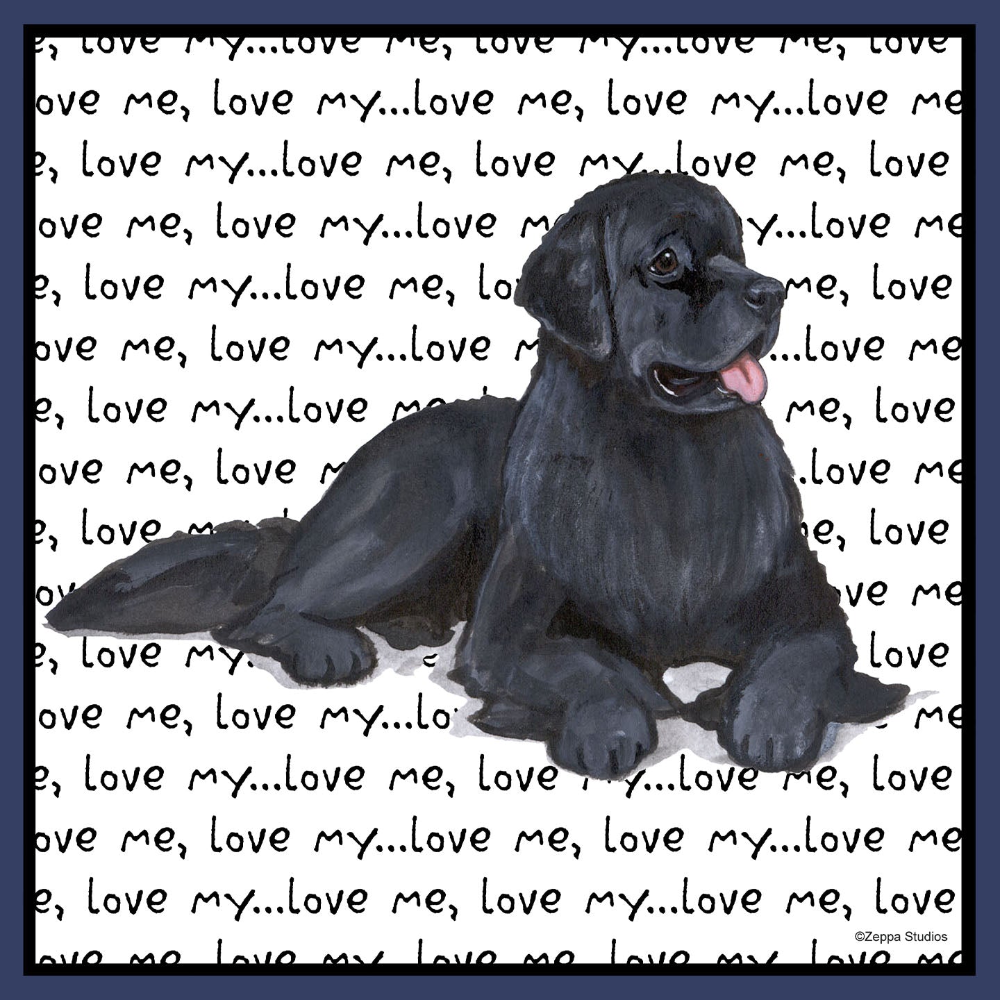Newfie Love Text - Adult Unisex Crewneck Sweatshirt