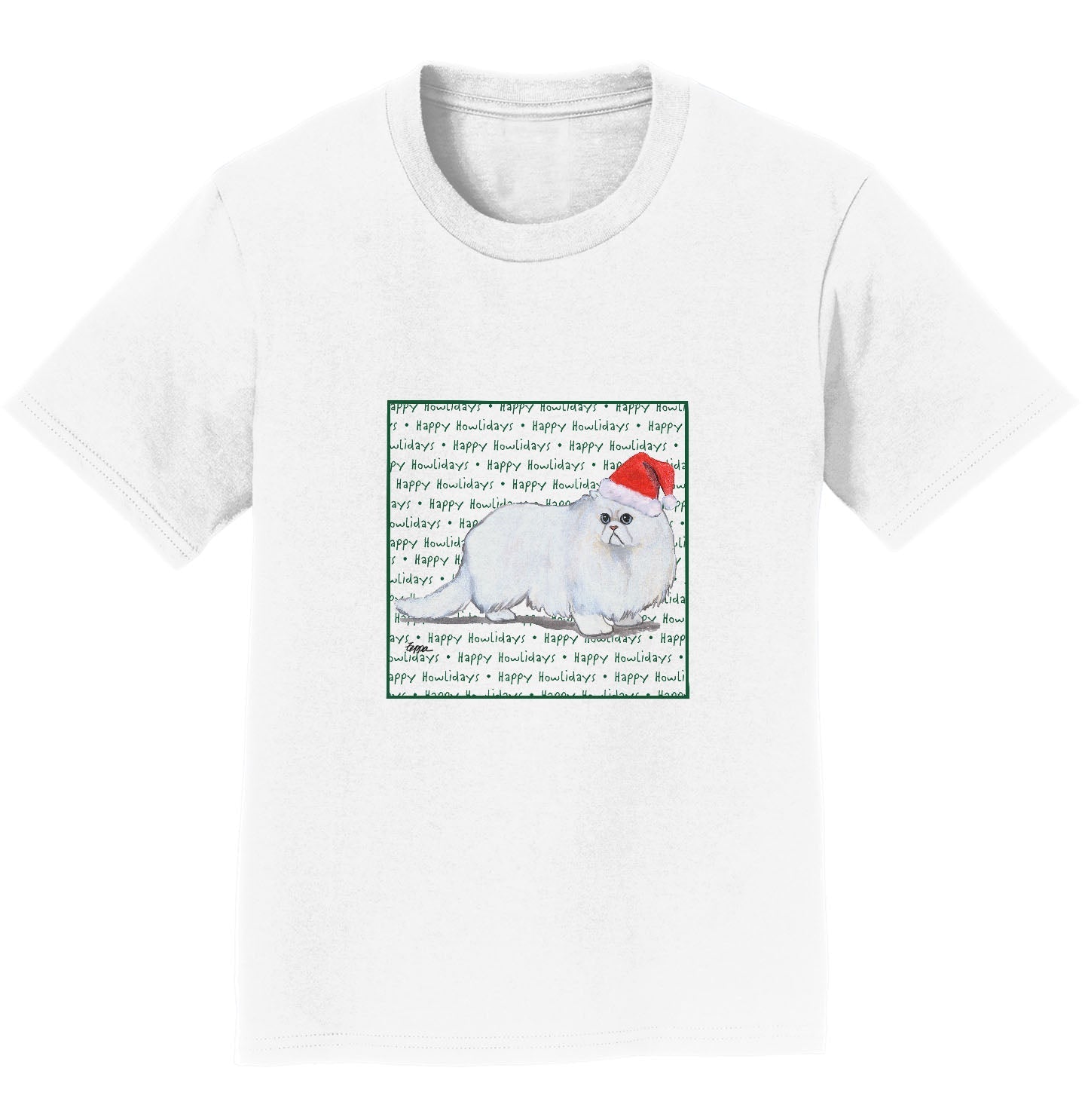 Persian Cat Happy Howlidays Text - Kids' Unisex T-Shirt