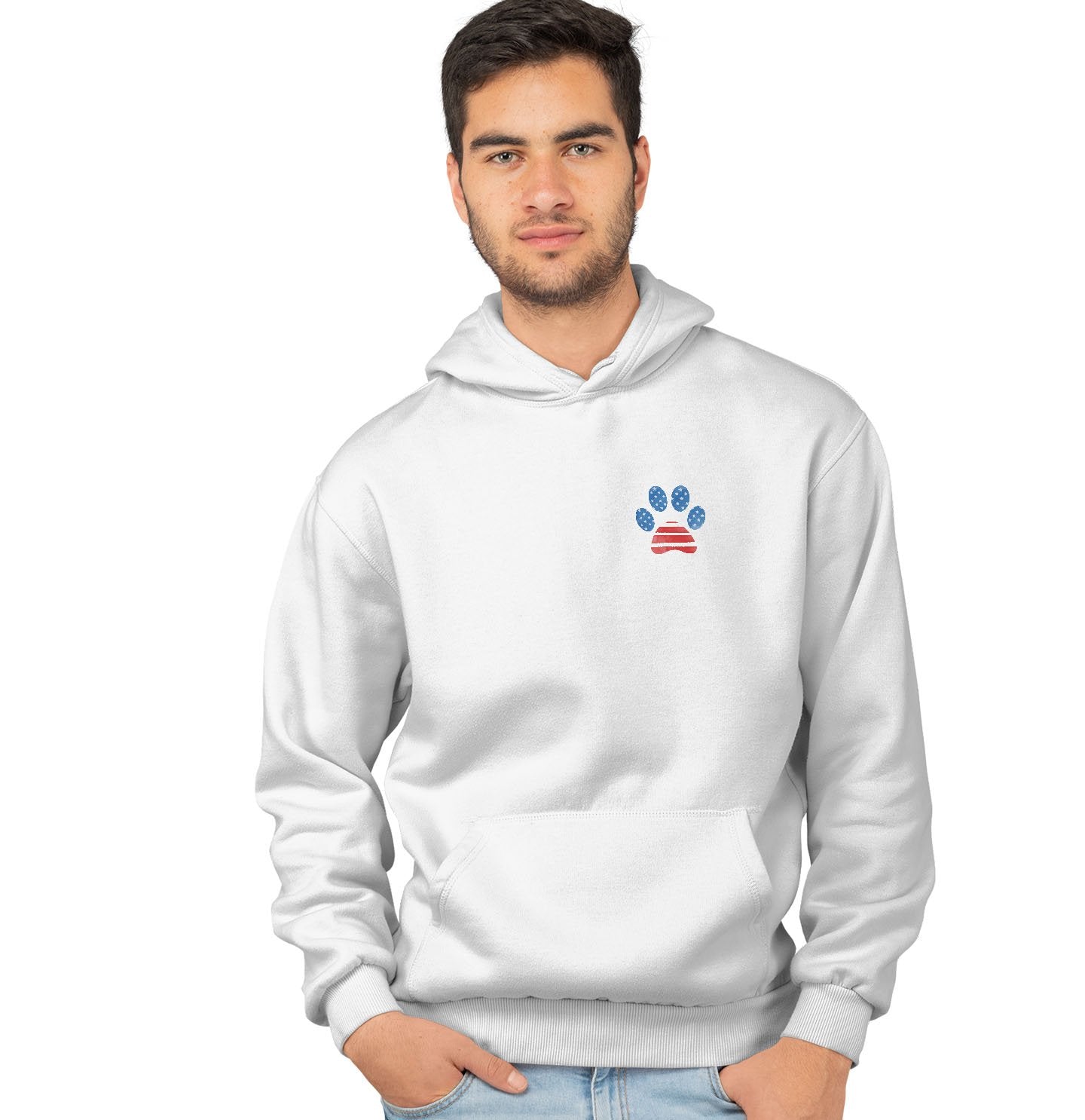Pawtriotic Pawprint - Adult Unisex Hoodie Sweatshirt