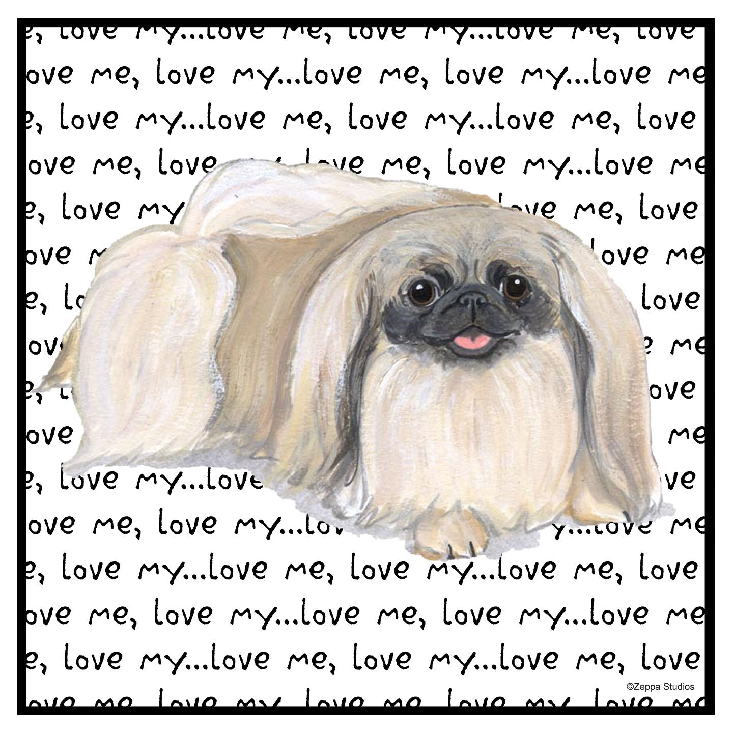 Pekingese Love Text - Women's V-Neck Long Sleeve T-Shirt