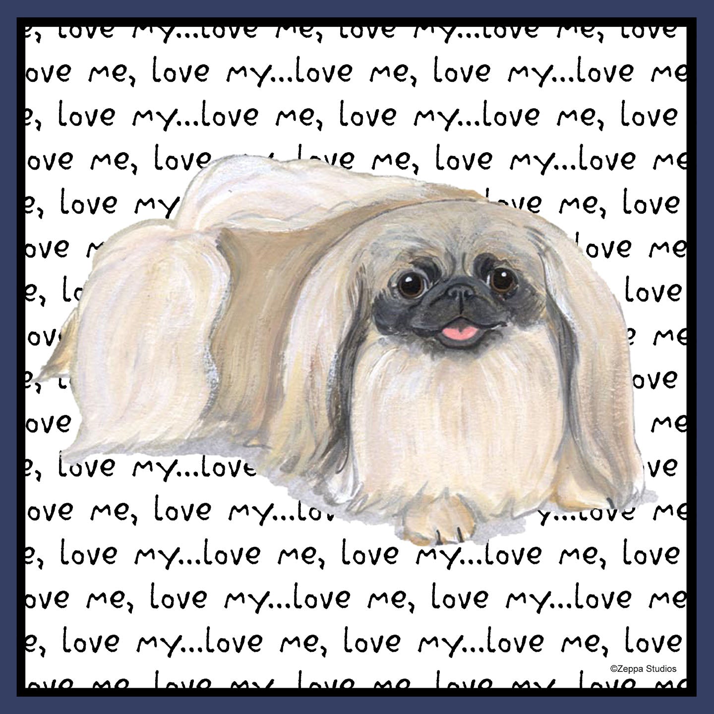 Pekingese Love Text - Adult Unisex Crewneck Sweatshirt