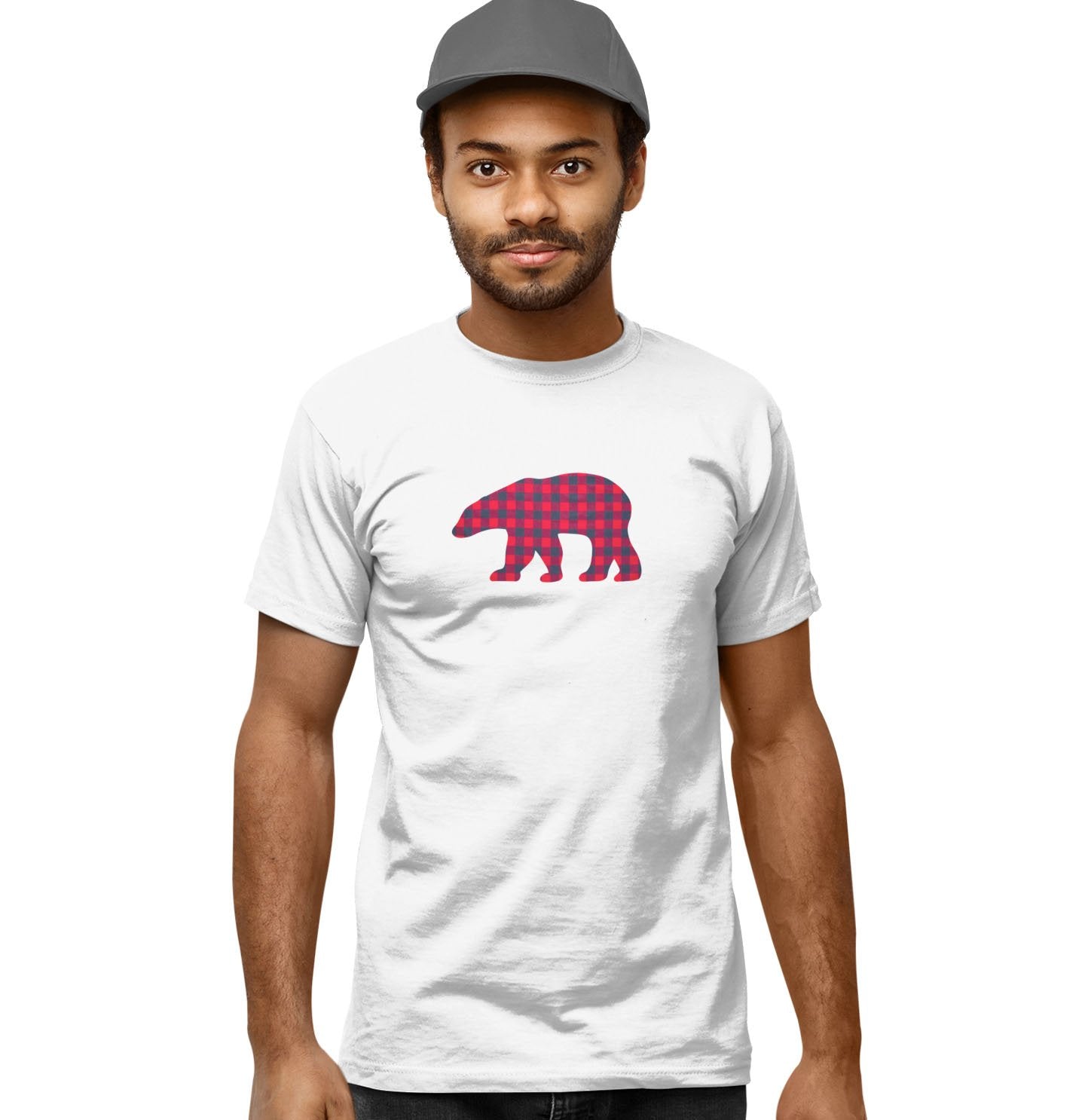 Plaid Bear - Adult Unisex T-Shirt