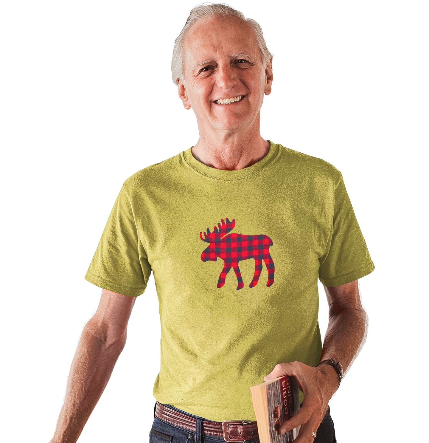 Plaid Moose - Adult Unisex T-Shirt