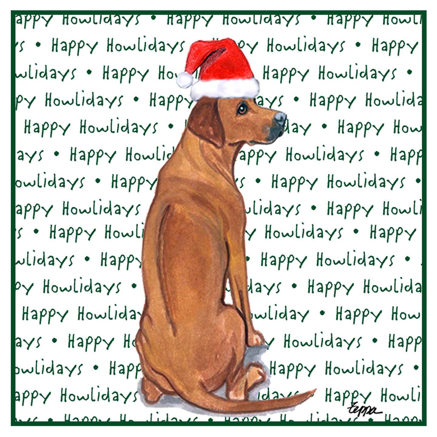 Rhodesian Ridgeback Happy Howlidays Text - Women's V-Neck T-Shirt