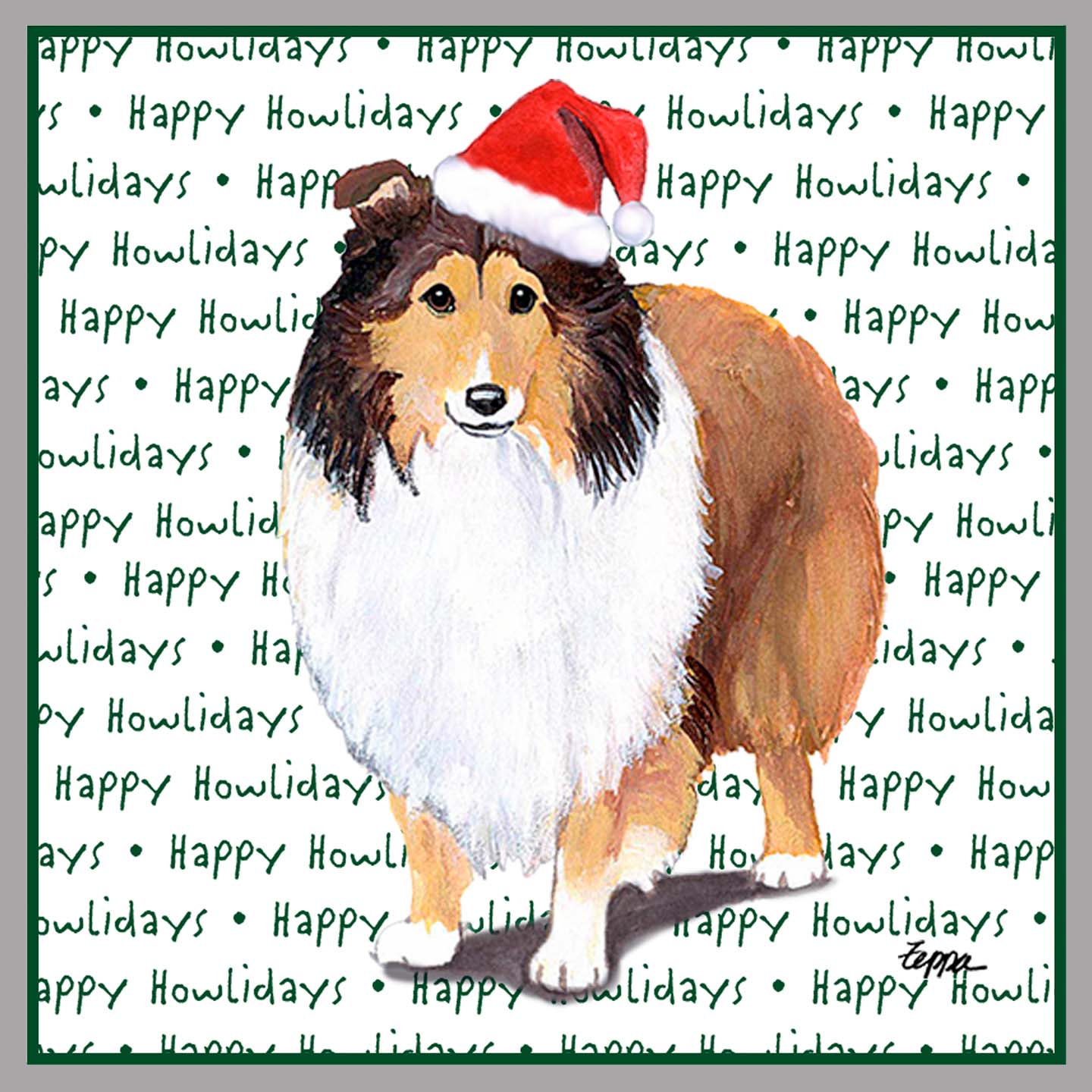 Shetland Sheepdog Happy Howlidays Text - Kids' Unisex Hoodie Sweatshirt