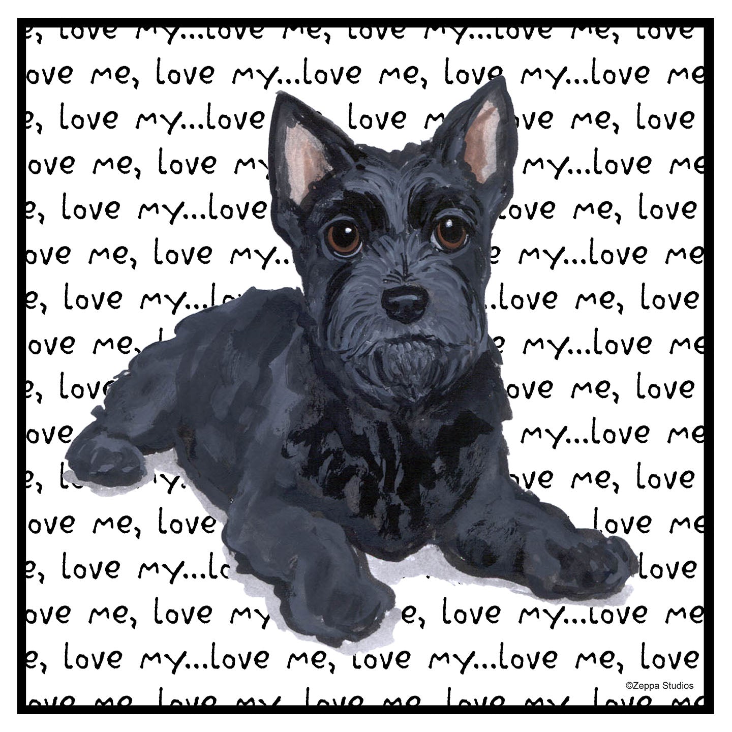 Scottie Puppy Love Text - Women's V-Neck T-Shirt