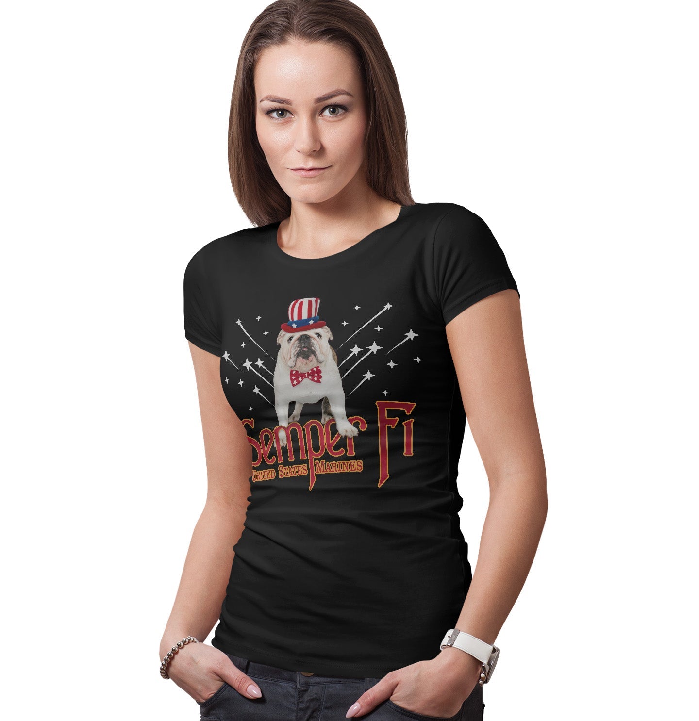Semper Fi Bulldog - Women's Fitted T-Shirt